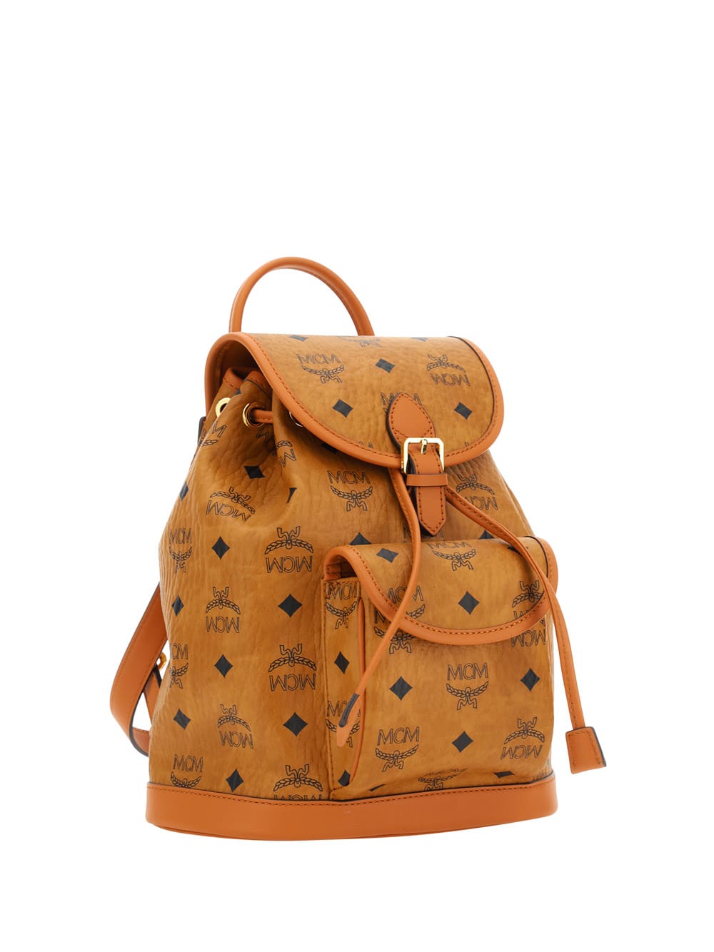 Shop Mcm Mini Aren Backpack In Cognac