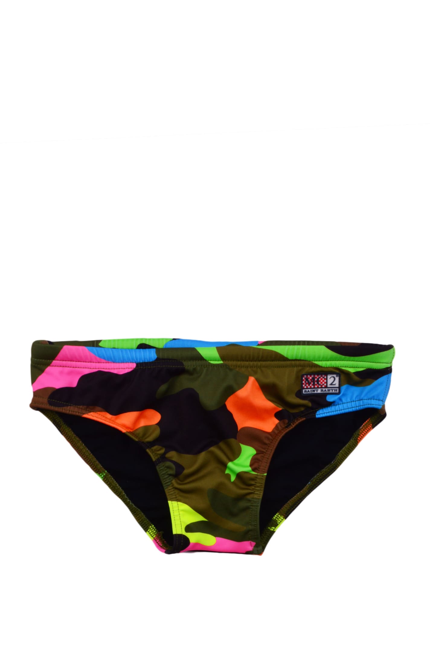 Mc2 Saint Barth Kids' Swimsuit With Camouflage Print In Multicolor