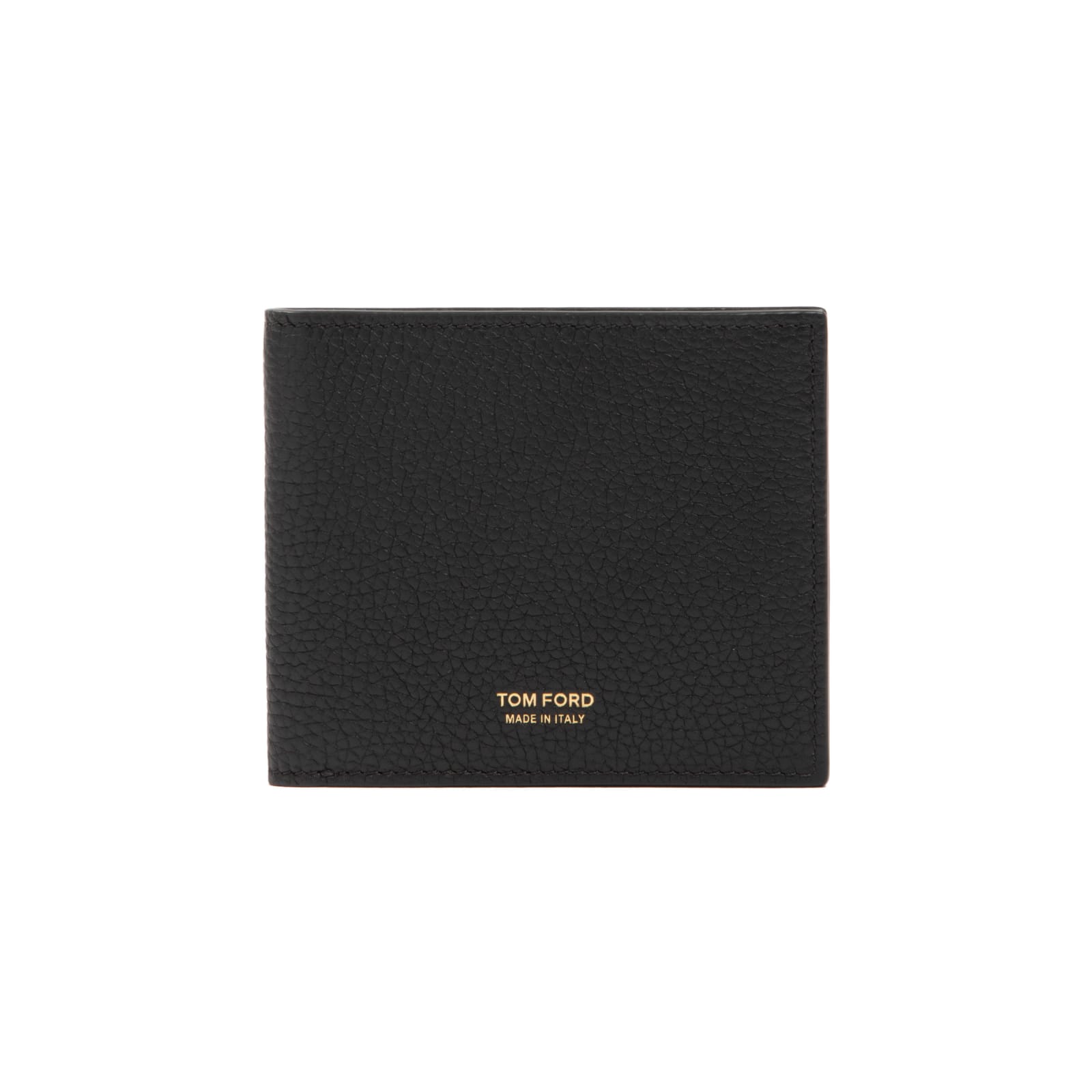 Tom Ford Soft Grain Leather T Line Classic Bifold Wallet In Black