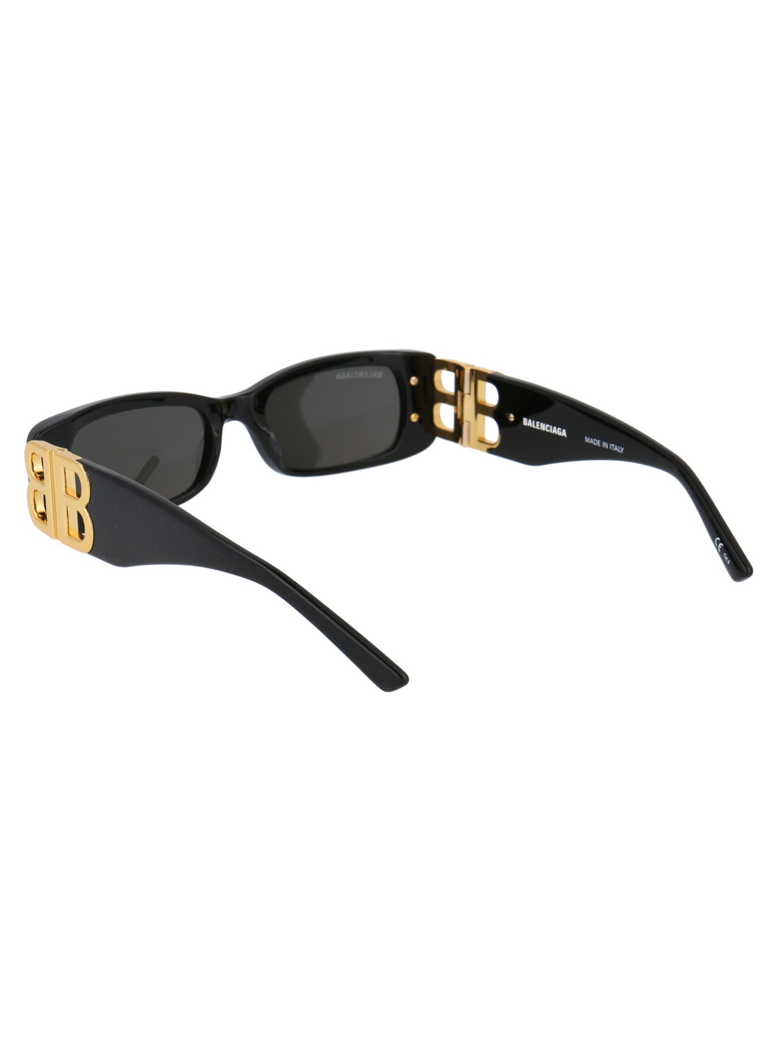 Shop Balenciaga Bb0096s Sunglasses In 001 Black Gold Grey
