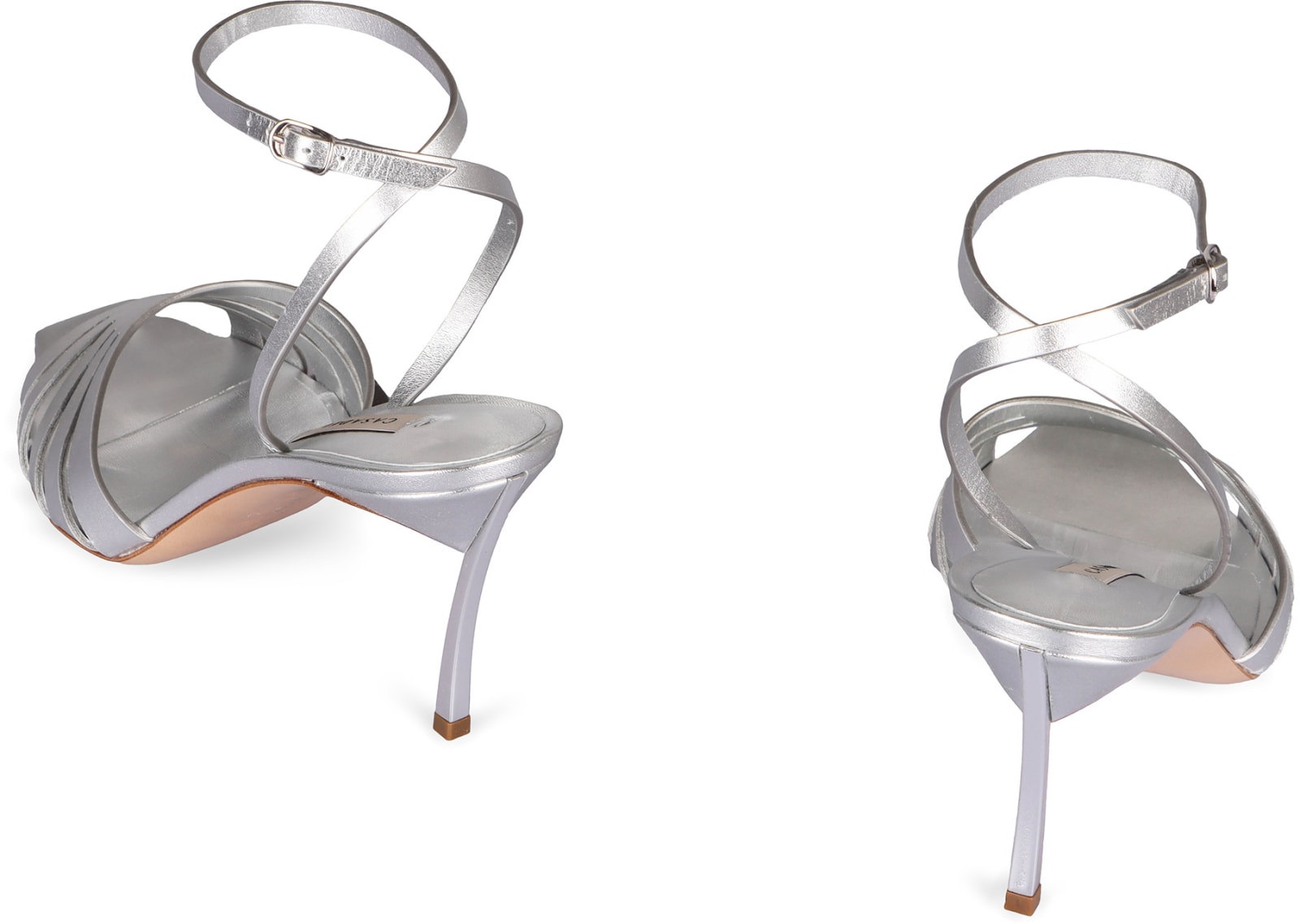Shop Casadei Flash Leather Sandals In Silver