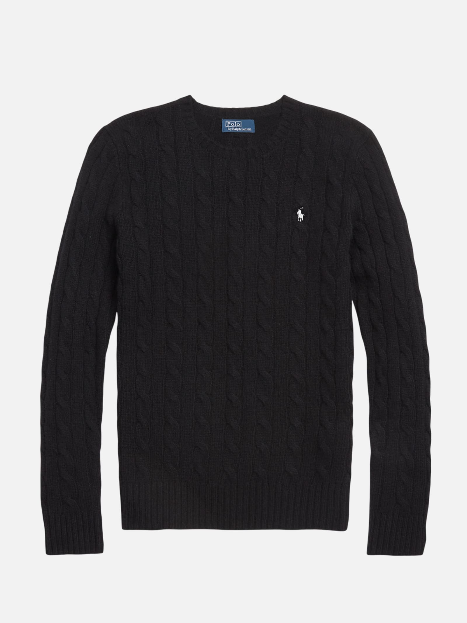 Polo Ralph Lauren Cable-knit Crew-neck Sweater In Black