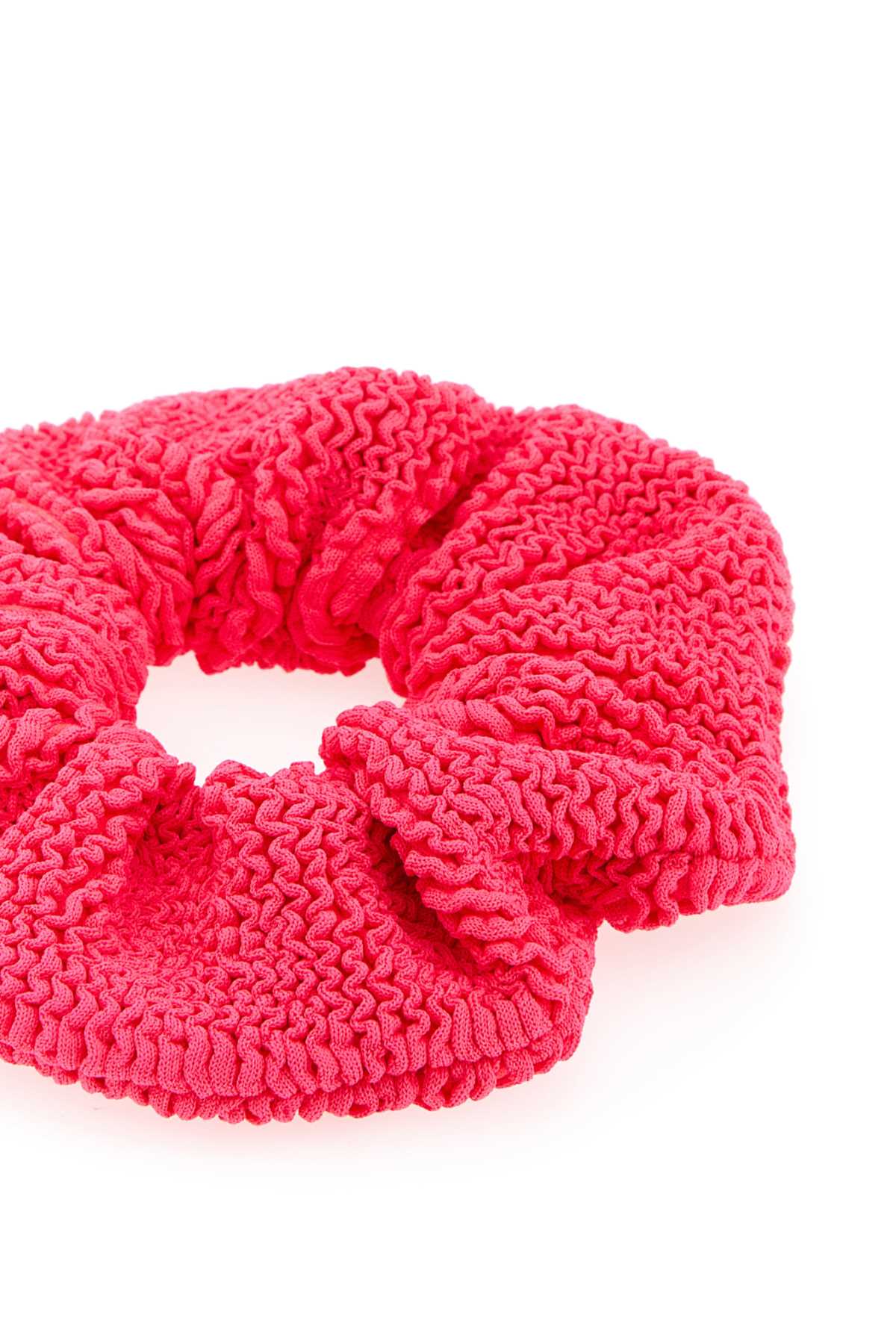Hunza G Fluo Pink Fabric Scrunchie In Hotpink