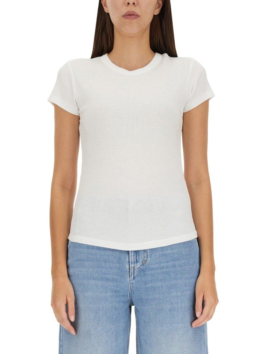 Shop Isabel Marant Slim Fit Fine Ribbed Top In Wh White