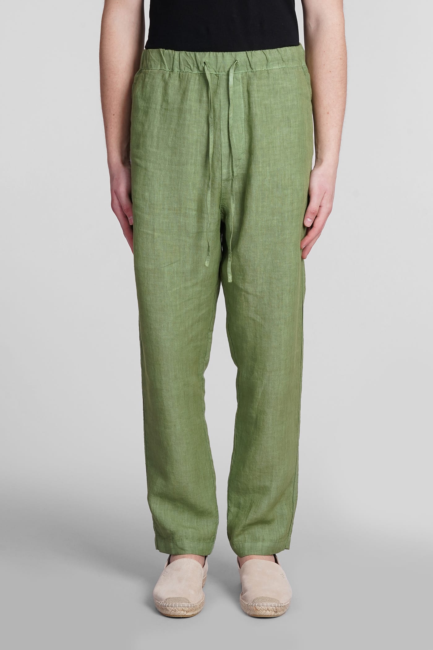 Pants In Green Linen