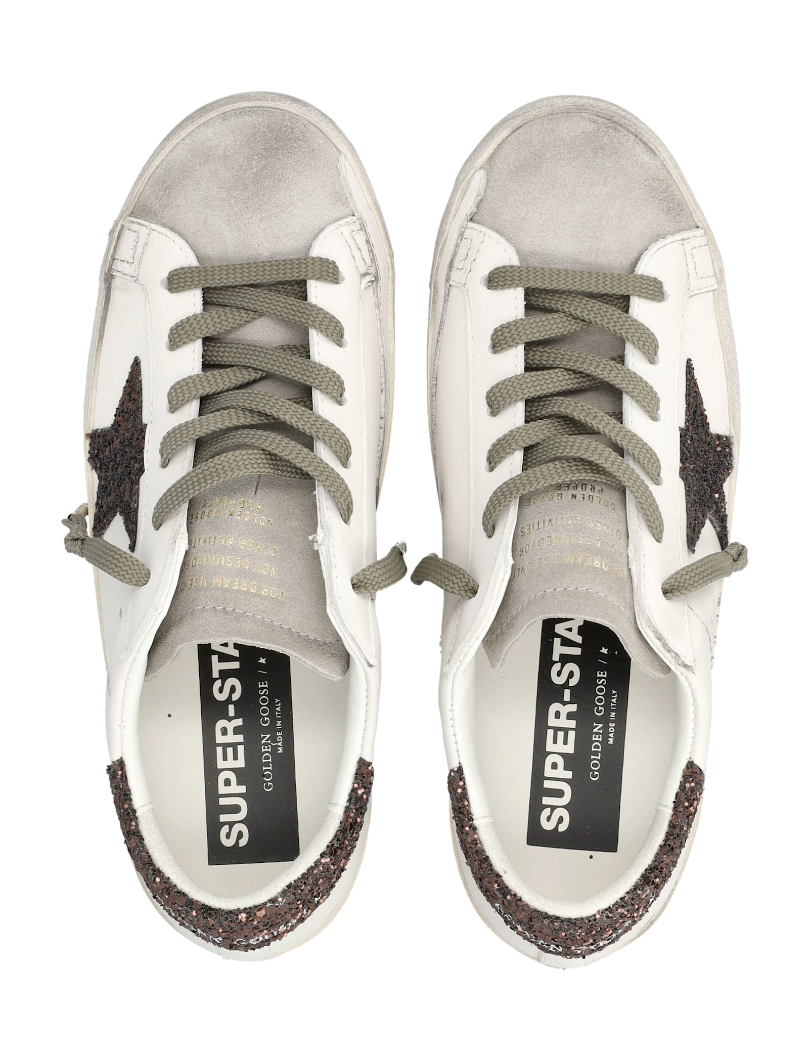 Golden Goose Superstar Sneakers Glitter Heel Star Detail In Multi