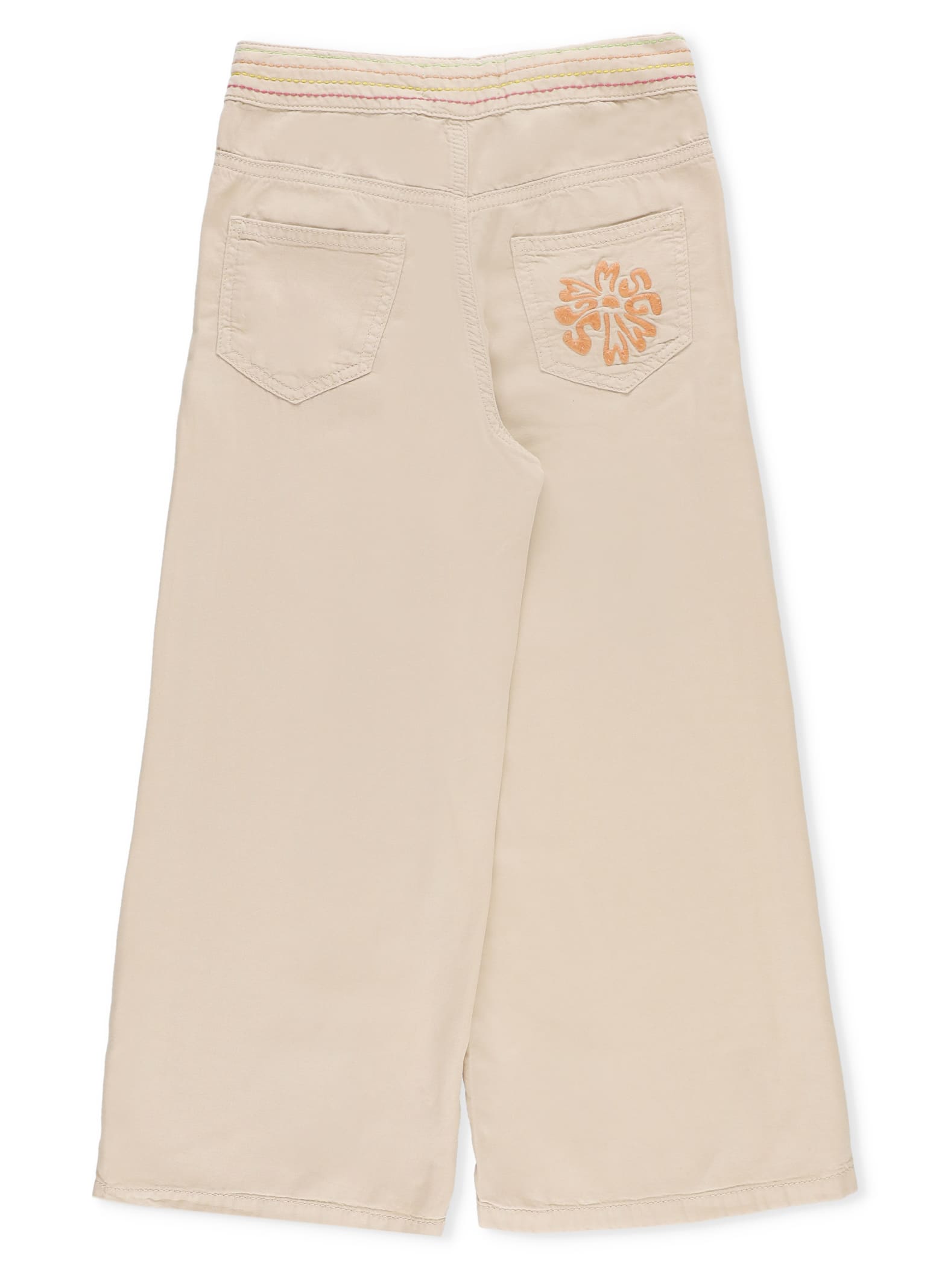 Shop Msgm Palazzo Pants In Beige