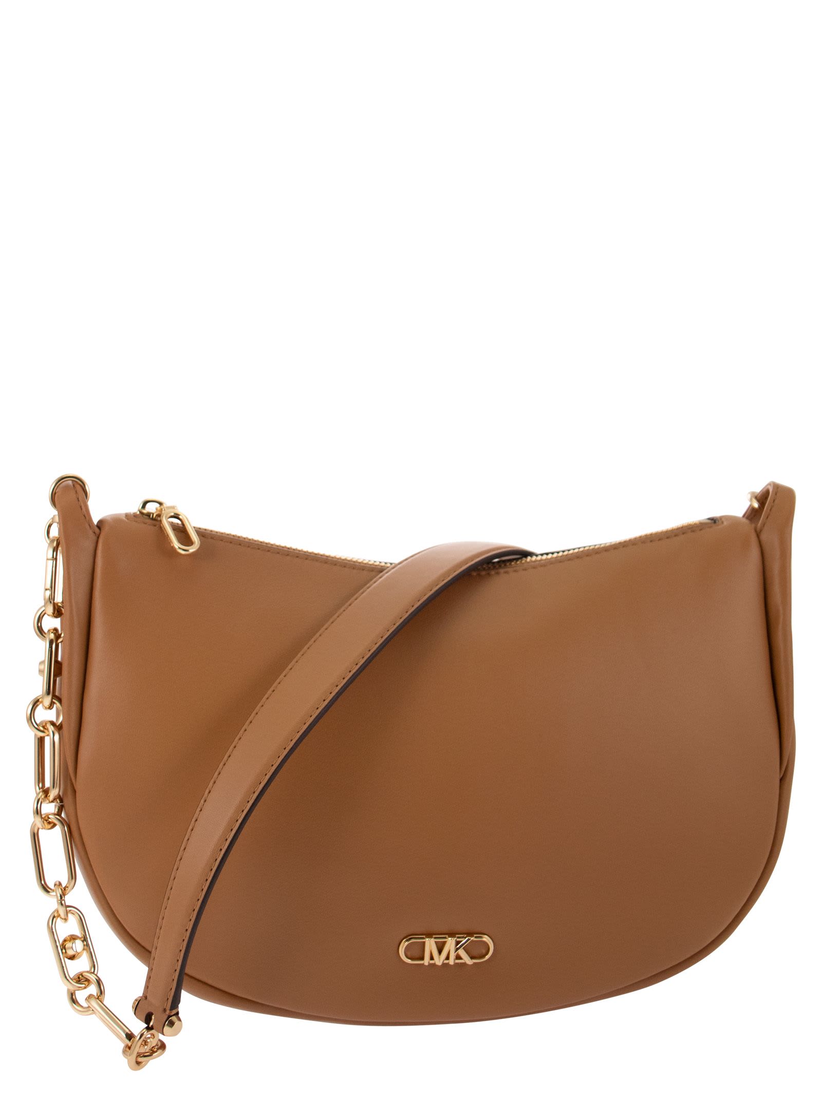 Michael Kors Kendall Leather Shoulder Bag In Brown