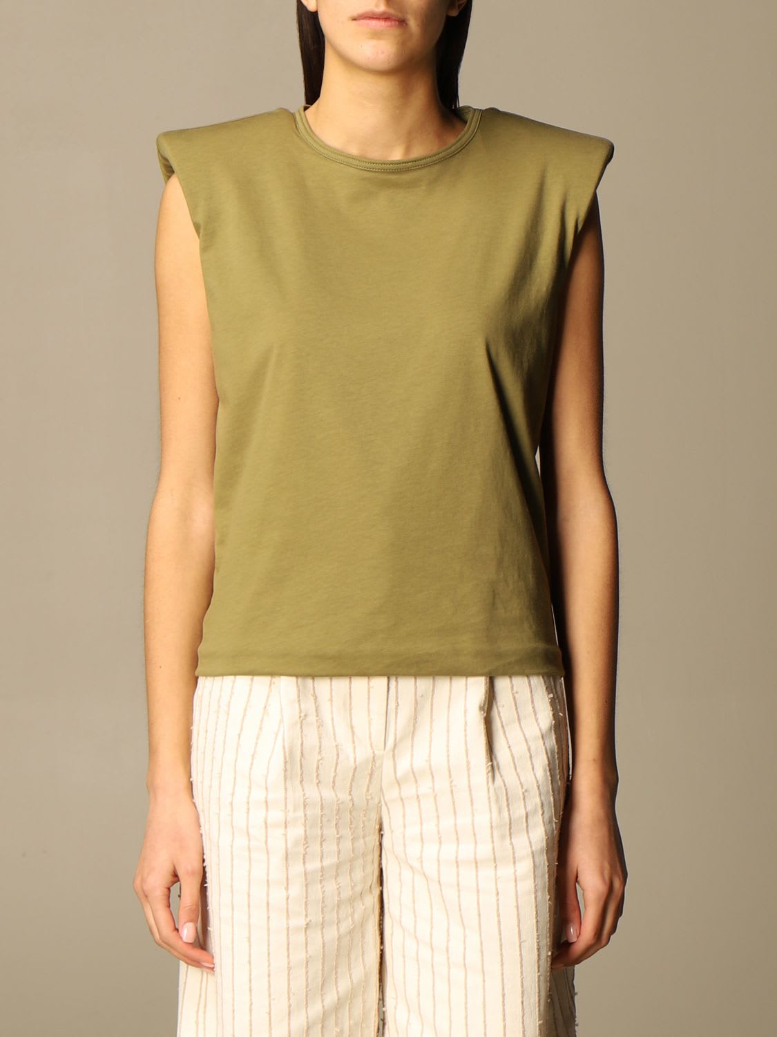 Federica Tosi Top Federica Tosi Basic T-shirt With Padded Shoulder Straps