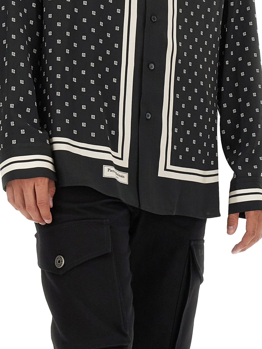 Shop Balmain Shirt With Logo In Black