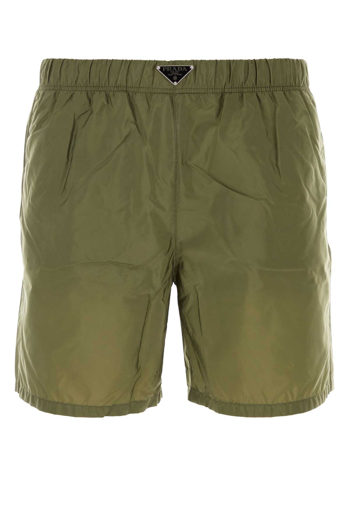 Army Green Re-nylon Swimming Shorts