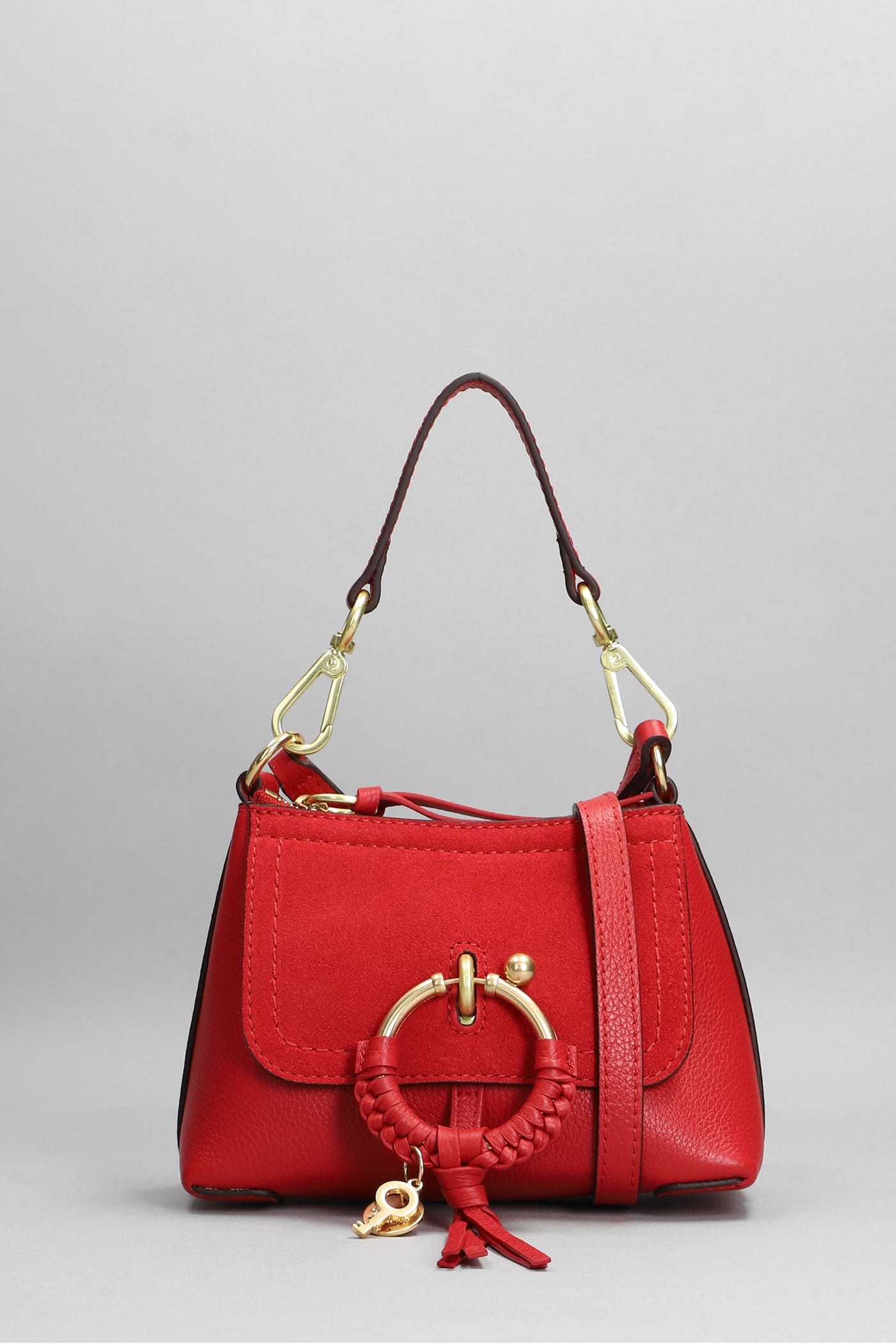See by Chloé Joan Shoulder Bag In Red Suede And Leather