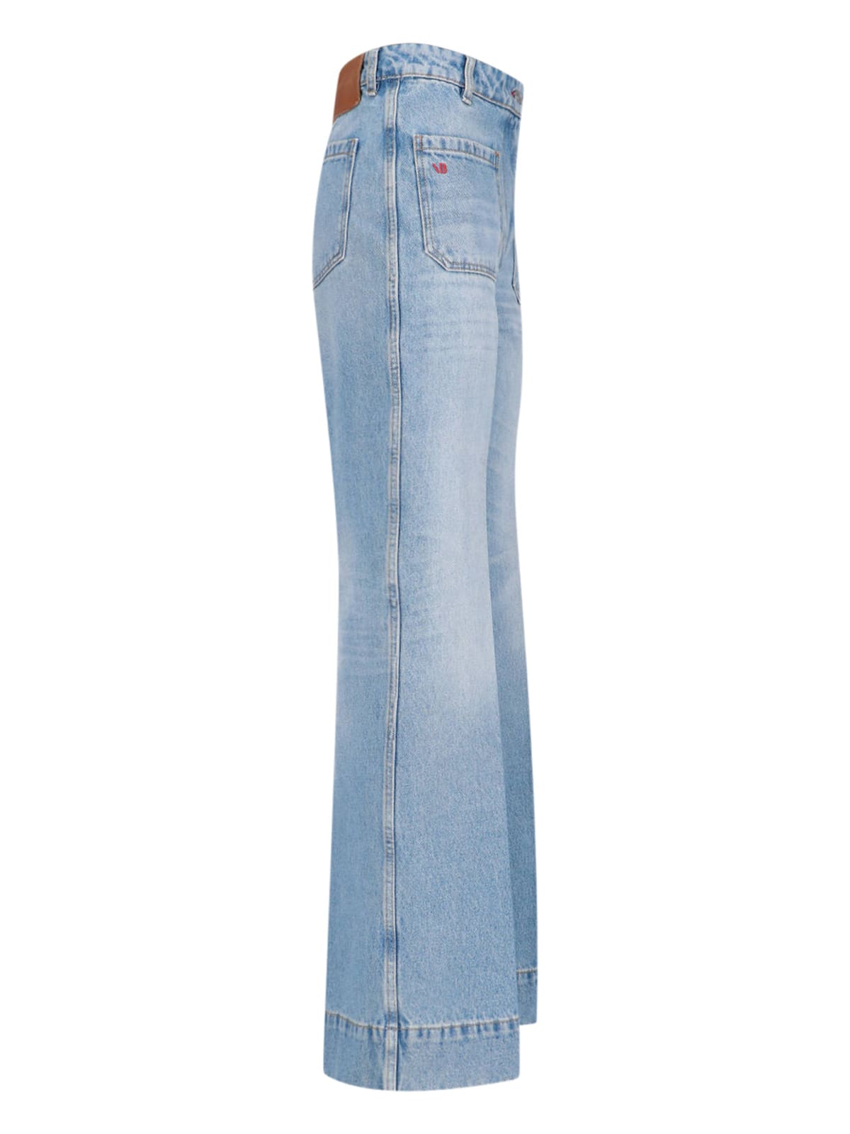 Victoria Beckham Alina Bootcut Jeans In Pale Blue Wash