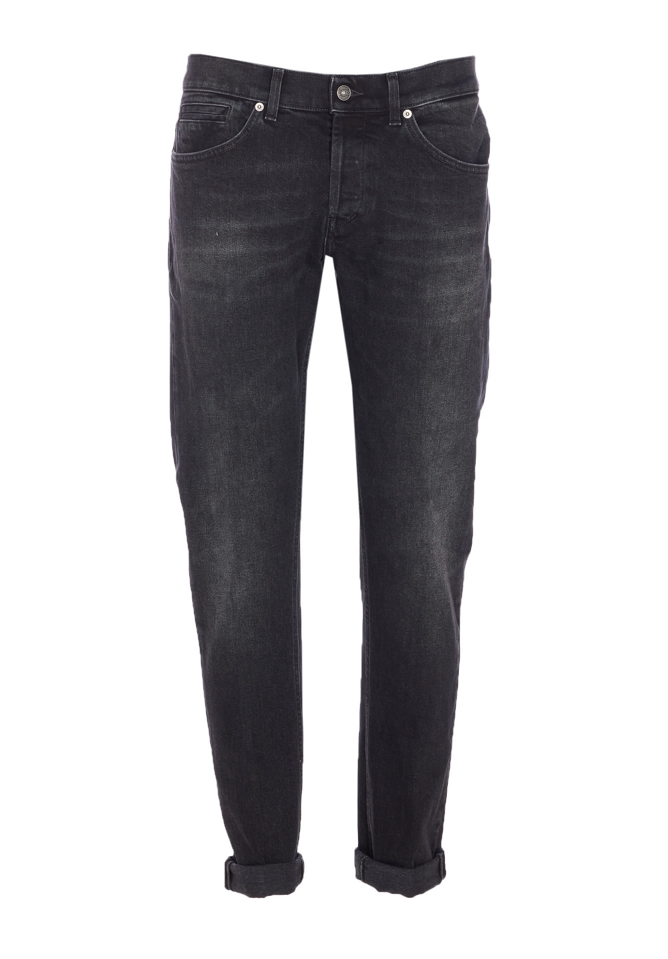 Dondup Straight Leg Jeans Featuring Five Pockets In Black