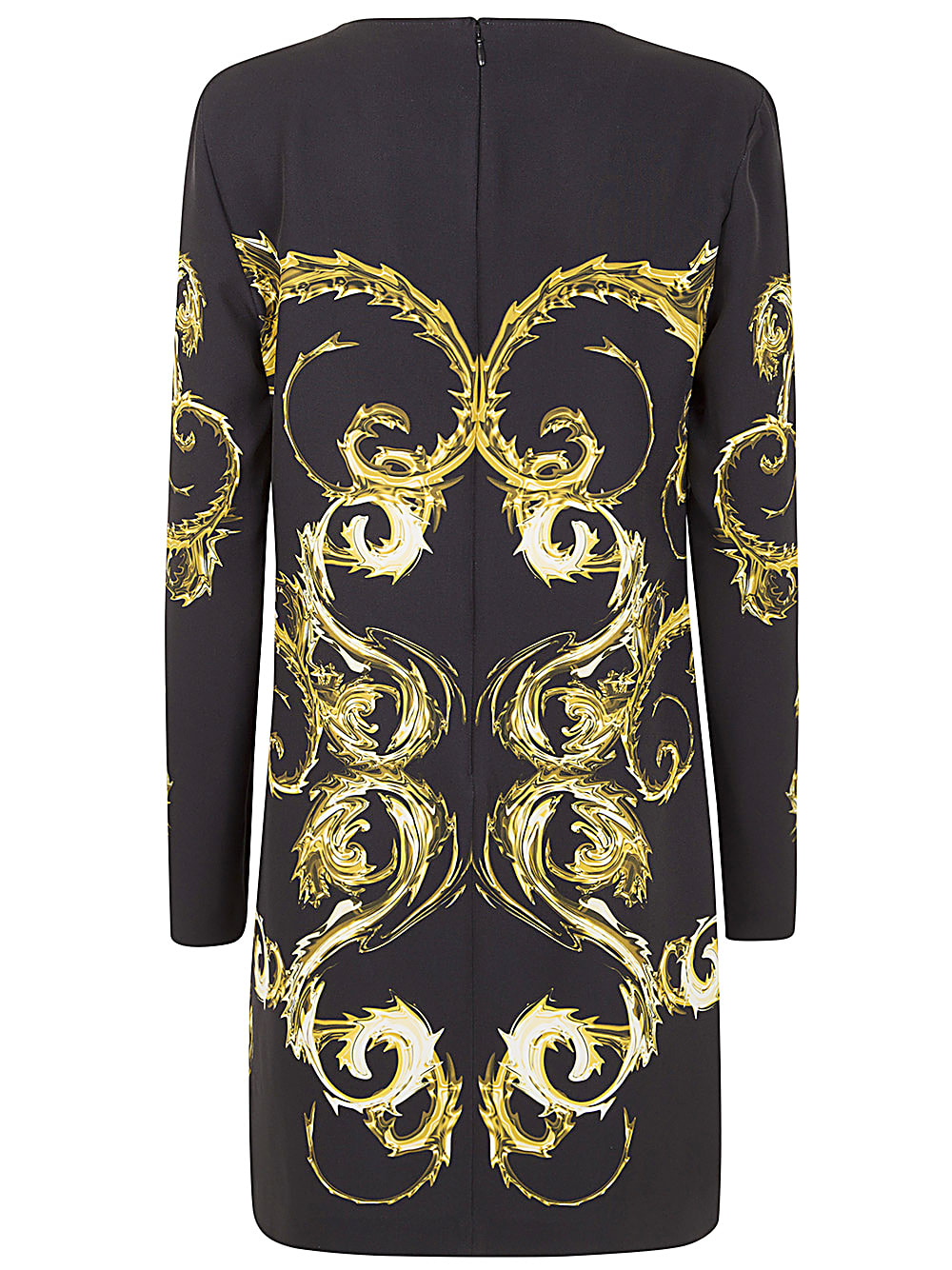 Shop Versace Jeans Couture Placed Mini Dress In Black Gold