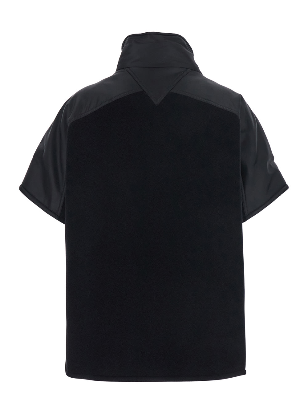 Pinko Short-sleeved Stand-up Collar Jacket In Black