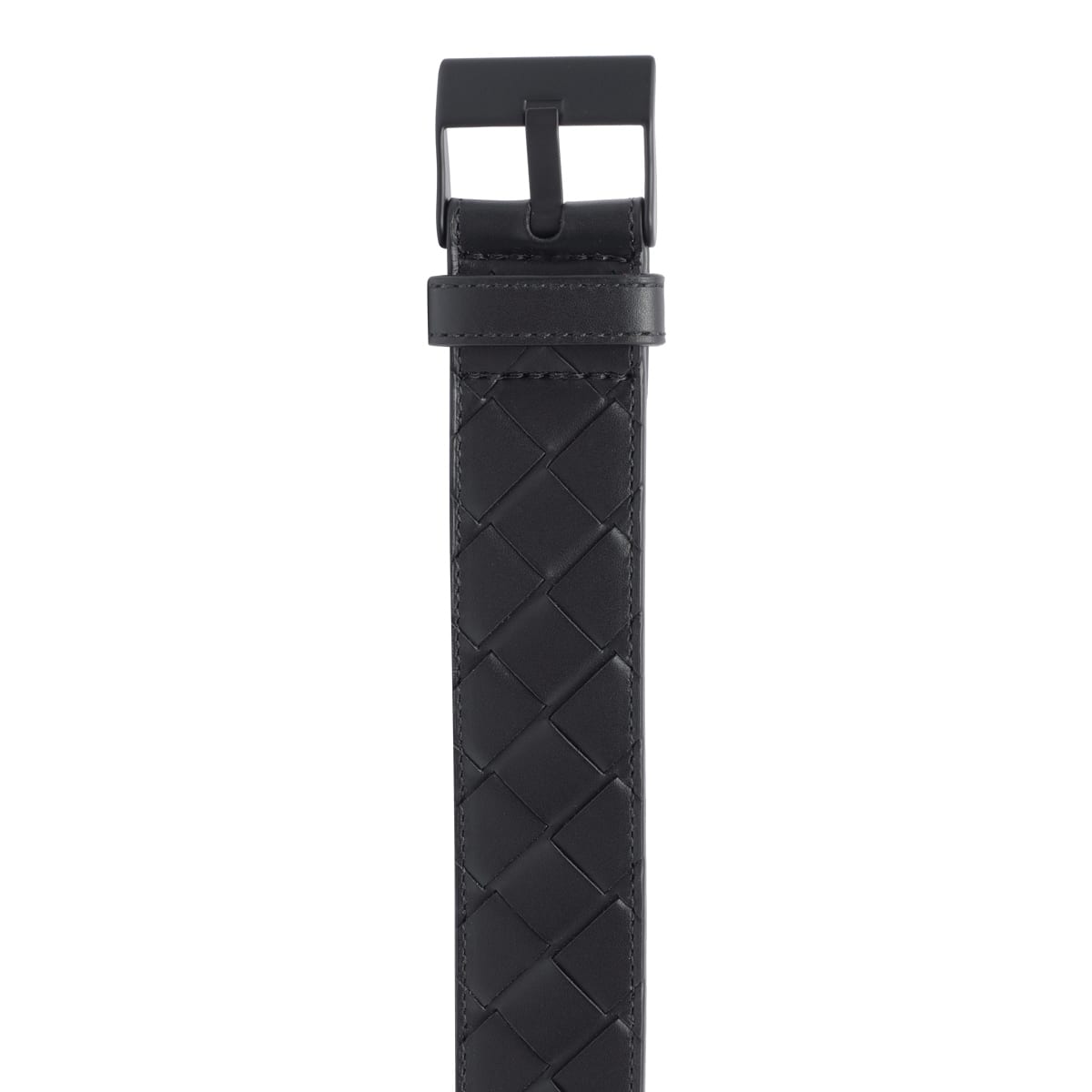 Shop Bottega Veneta Intrecciato Watch Belt In Black