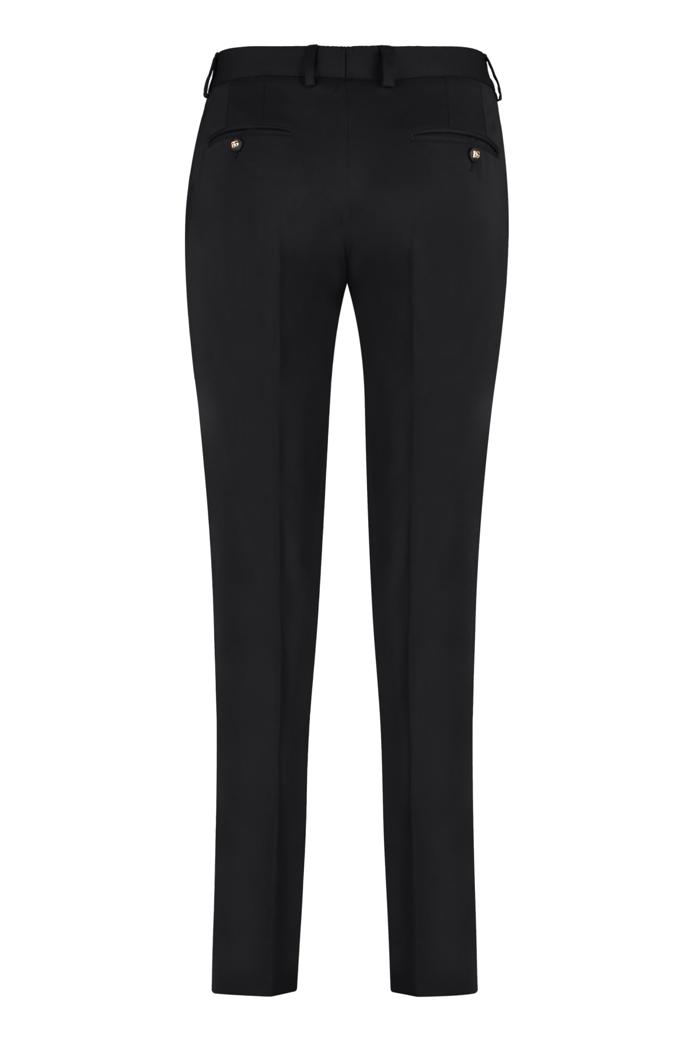 Shop Dolce & Gabbana Stretch Gabardine Trousers In Nero