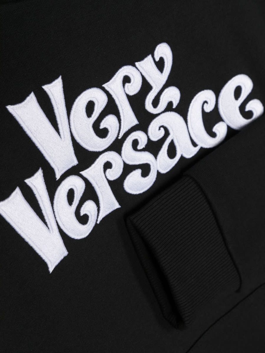 Shop Versace Sweatshirt Fleece Very  Embroidery In Black