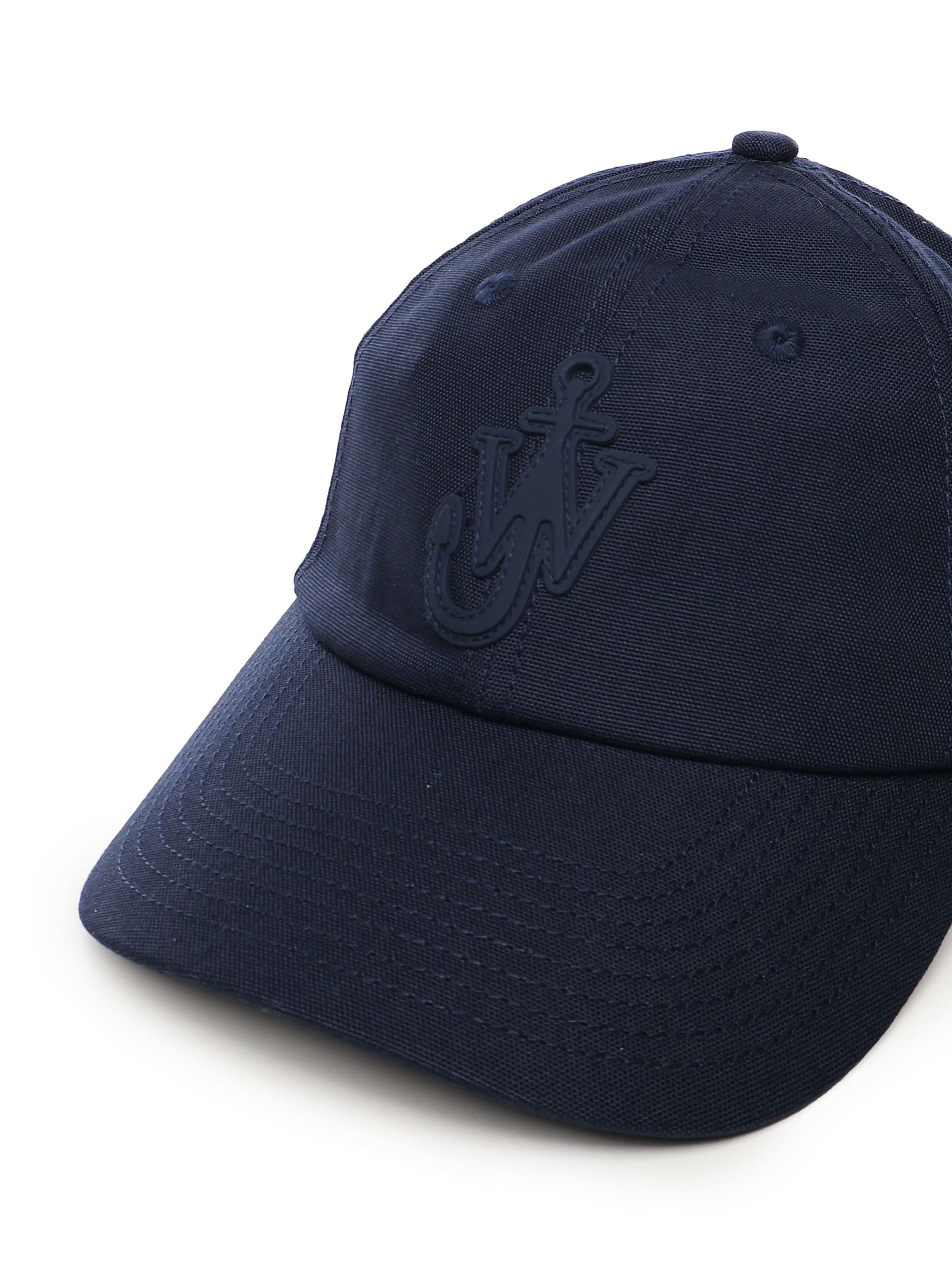 Jw Anderson Denim Baseball Cap With Anchor Logo In Navy