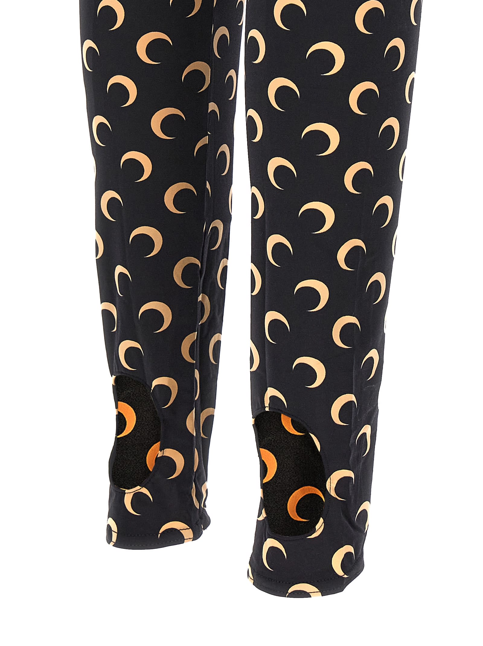 Marine Serre Crescent Moon-print Leggings In Black