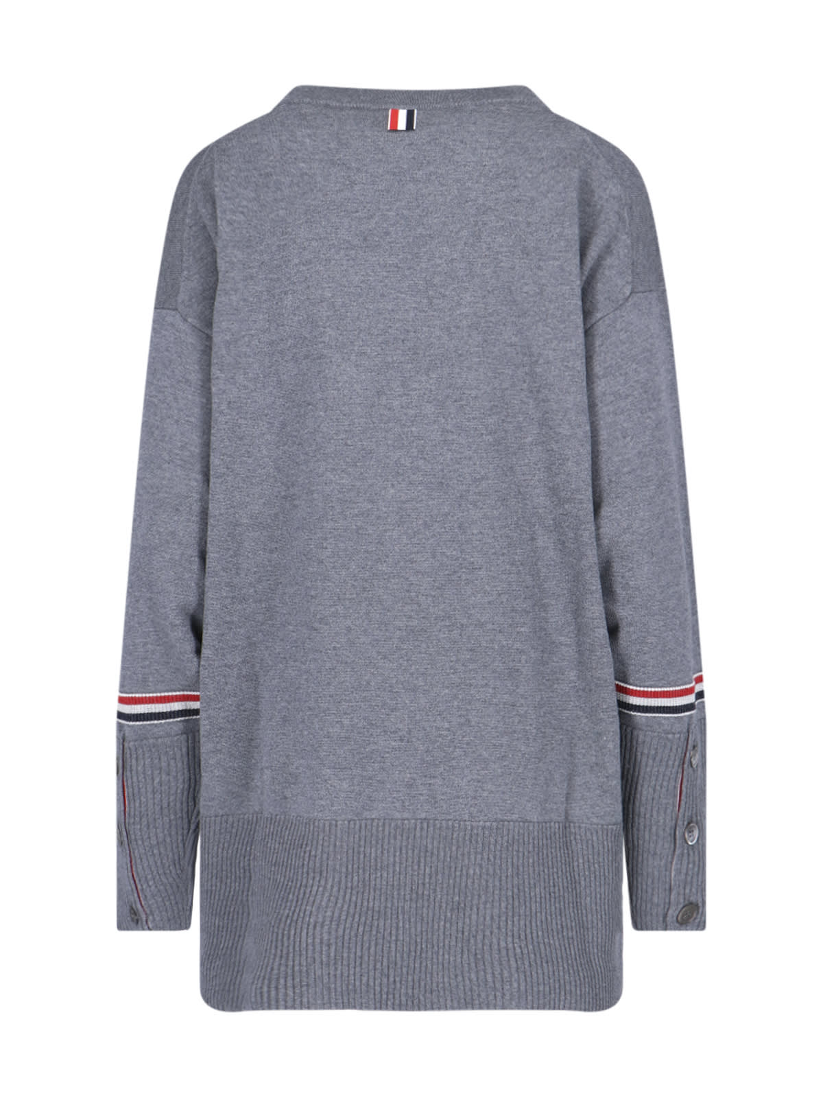 Shop Thom Browne Maxi Logo Sweater In Gray