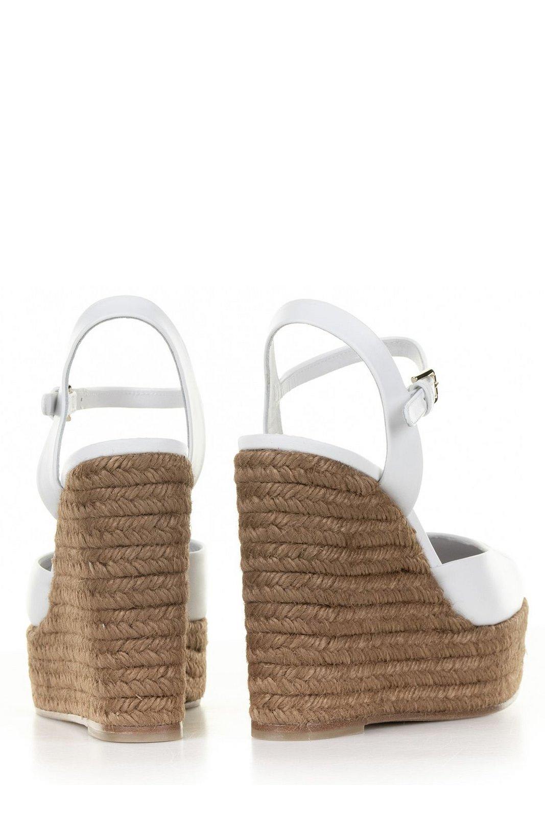 Shop Dolce & Gabbana 3d-effect Dg Logo Wedge Sandals In White