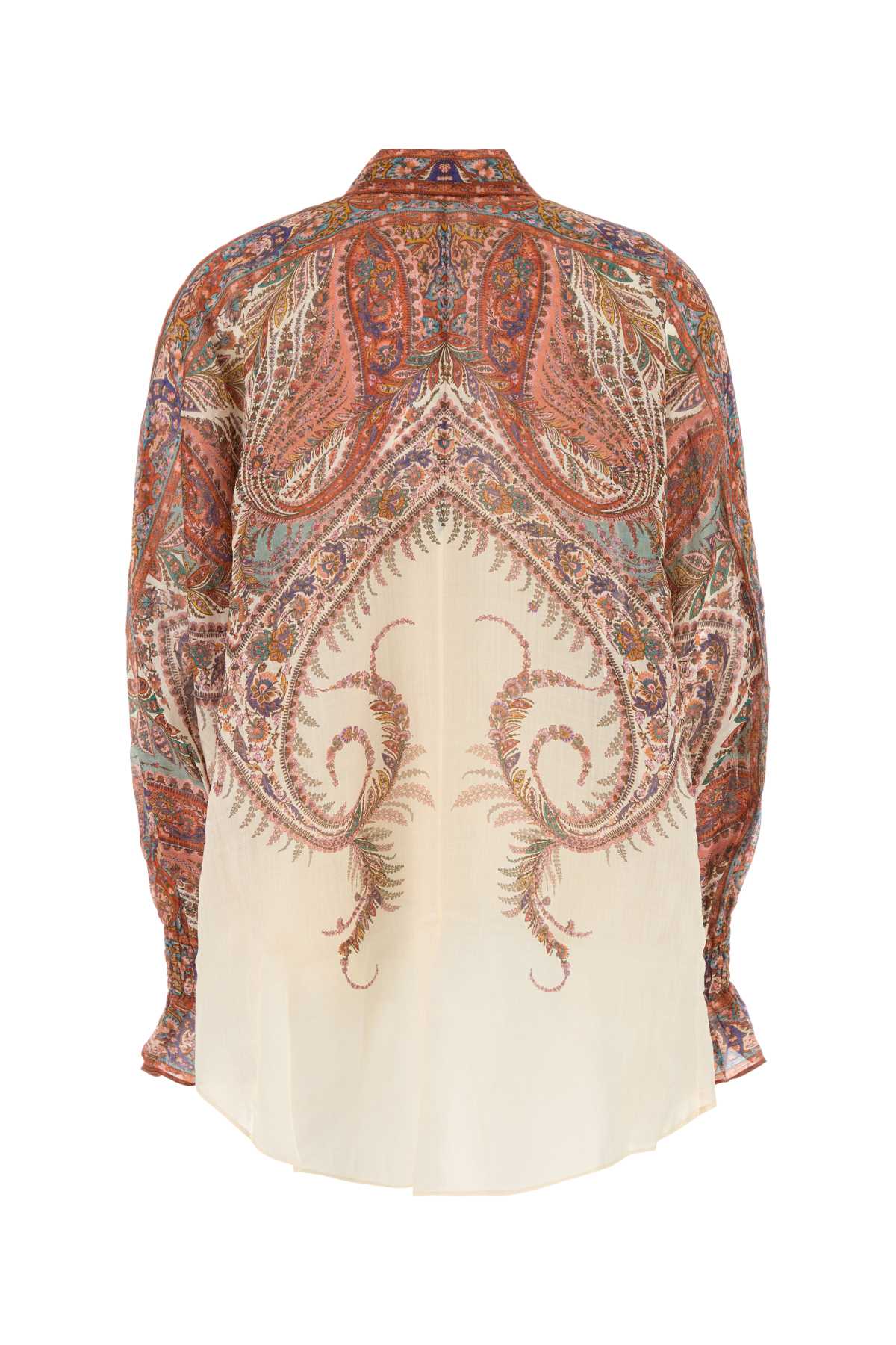 Zimmermann Printed Ramie Rhiannon Blouse In Brown