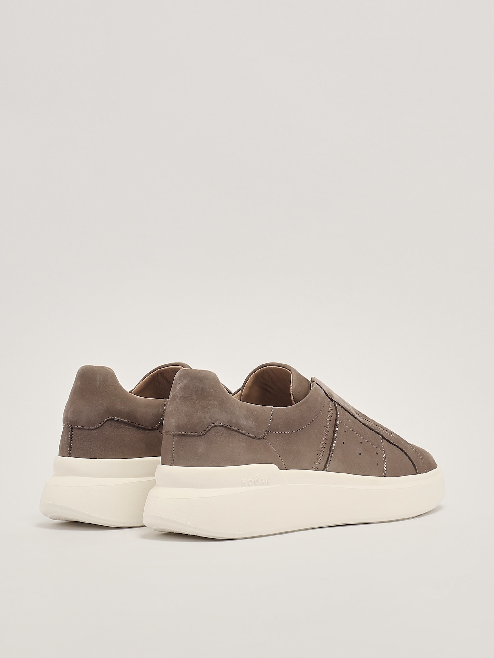 Shop Hogan H580 Slip On Fascia Logo Shoes In Moro