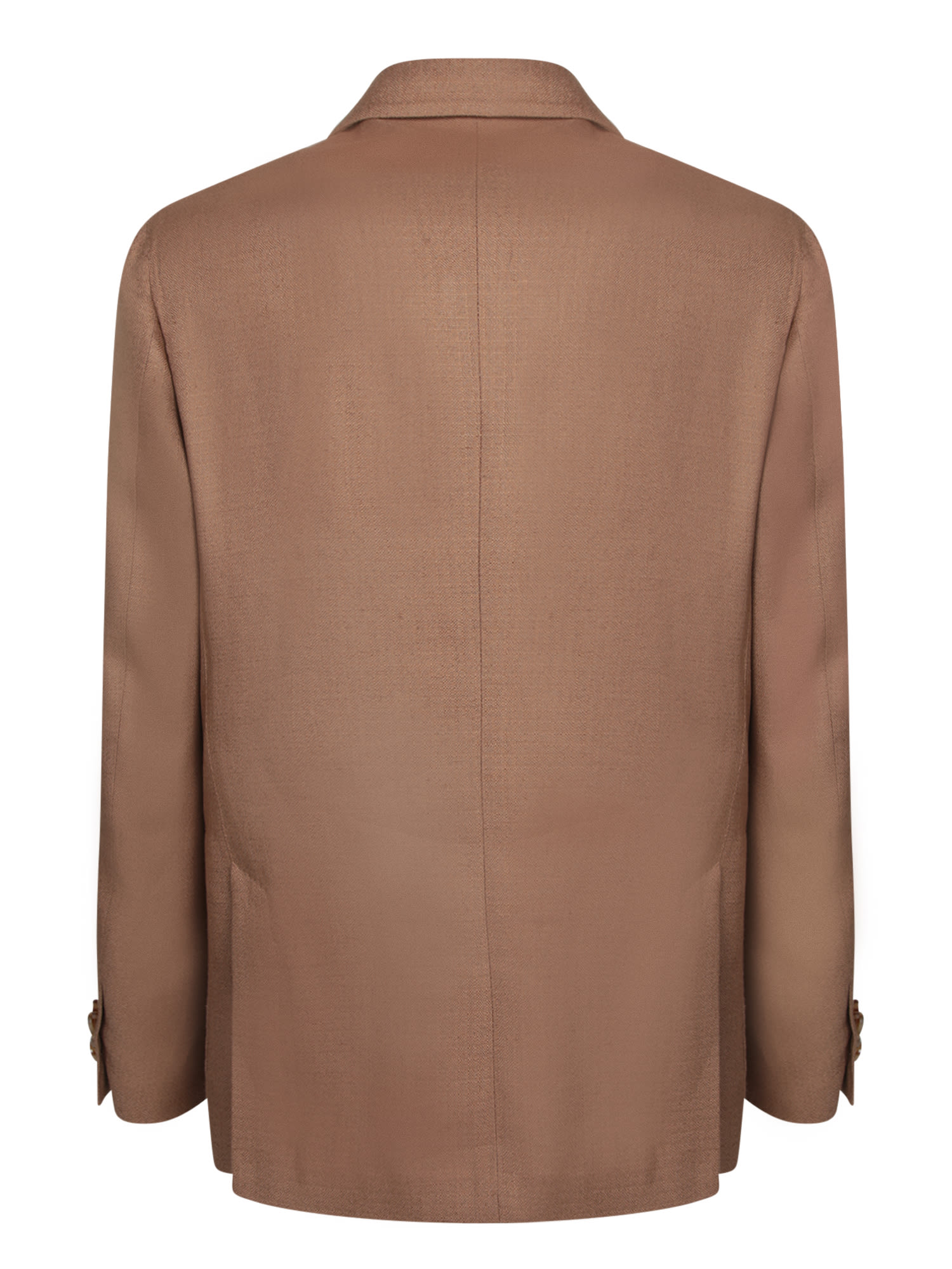 Lardini Double-breasted Beige Blazer With Peak Lapels In Beige