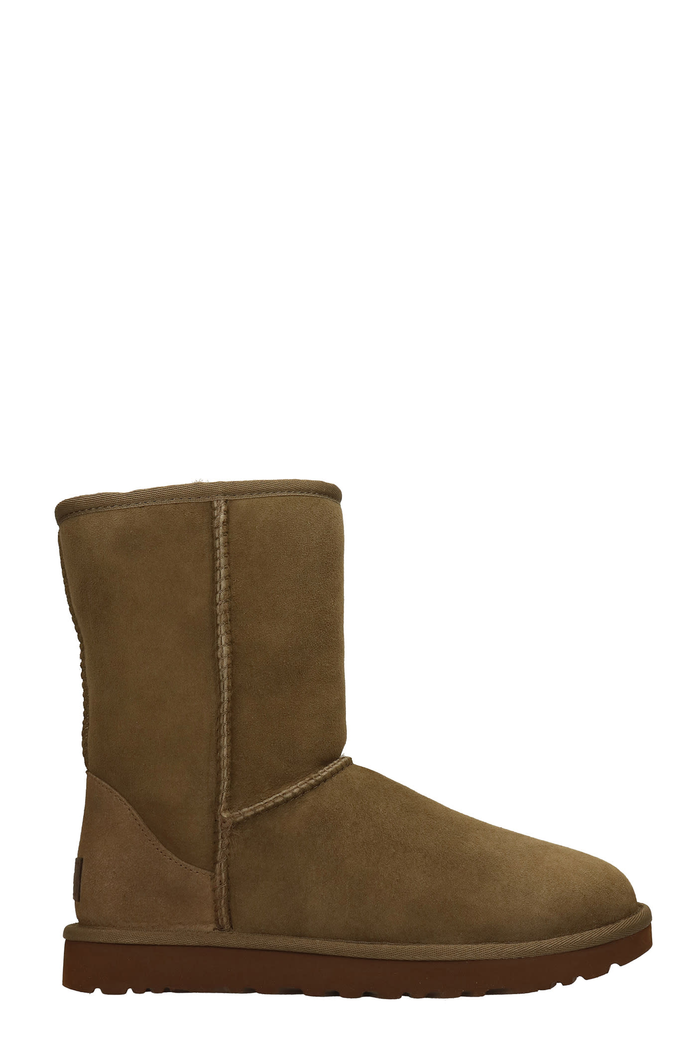 UGG Classic Shor Ii Low Heels Ankle Boots In Taupe Suede