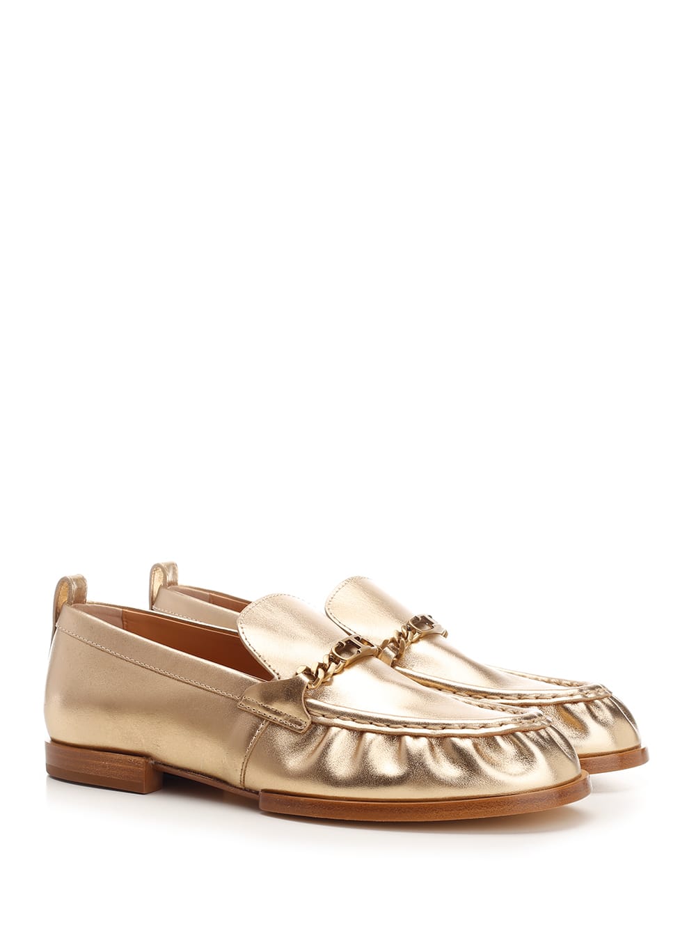 Tod's Loafer With Gold Horsebit In Gold