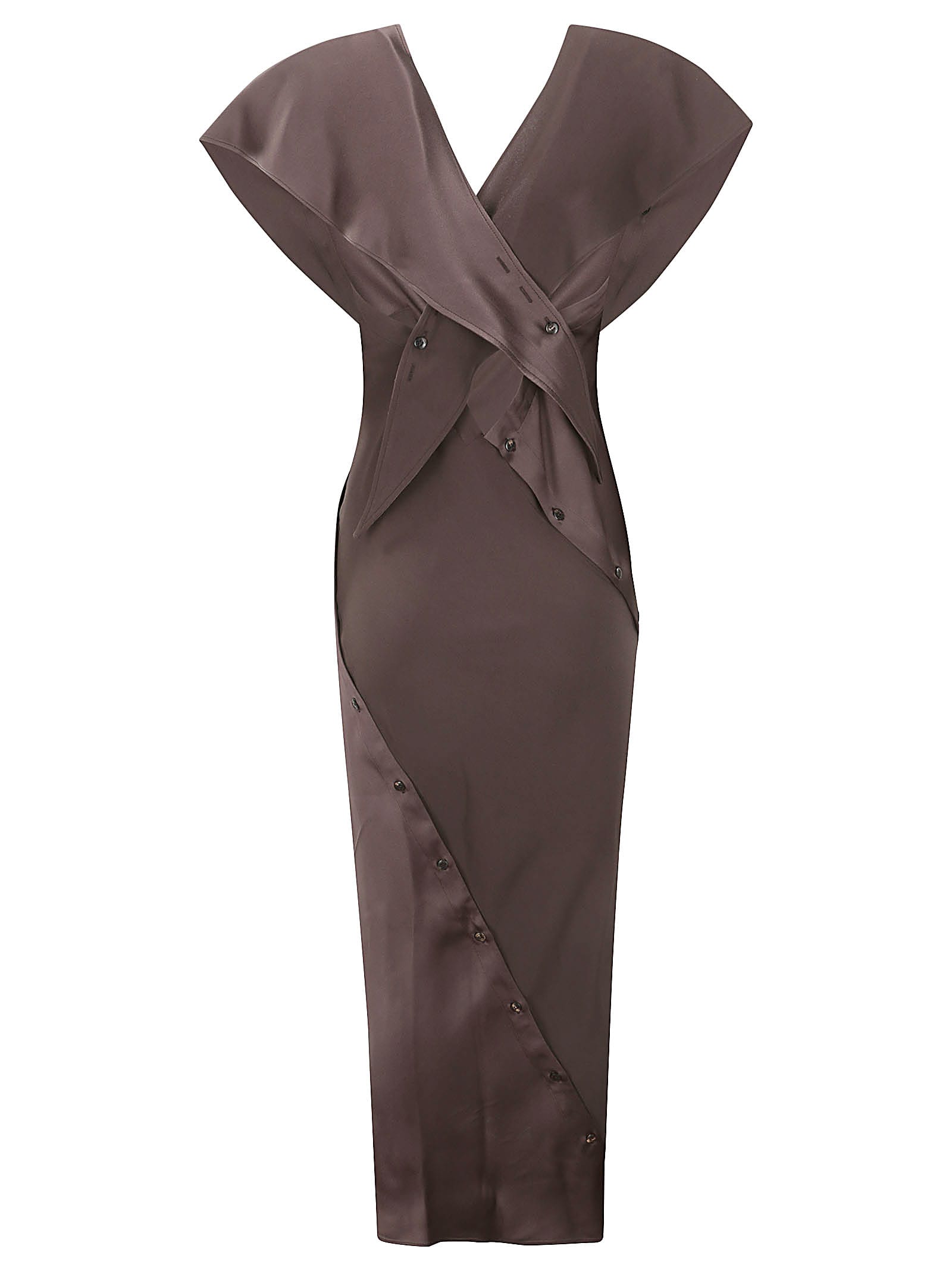 Shop Setchu Origami Dress 3 In D.brown