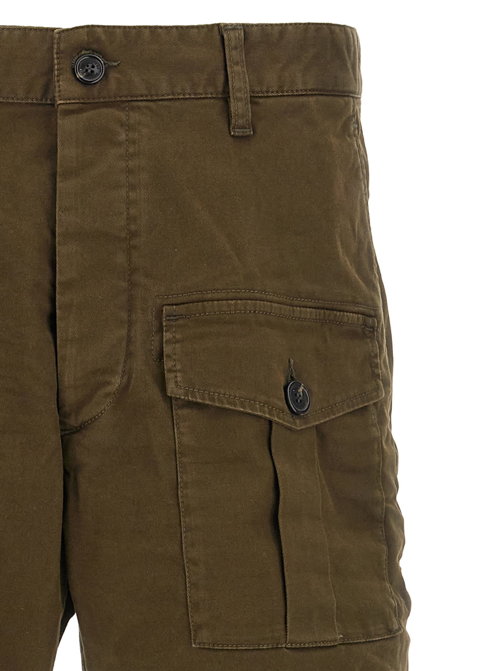Dsquared2 Cargo Style Shorts Featuring Multiple Pockets In Green
