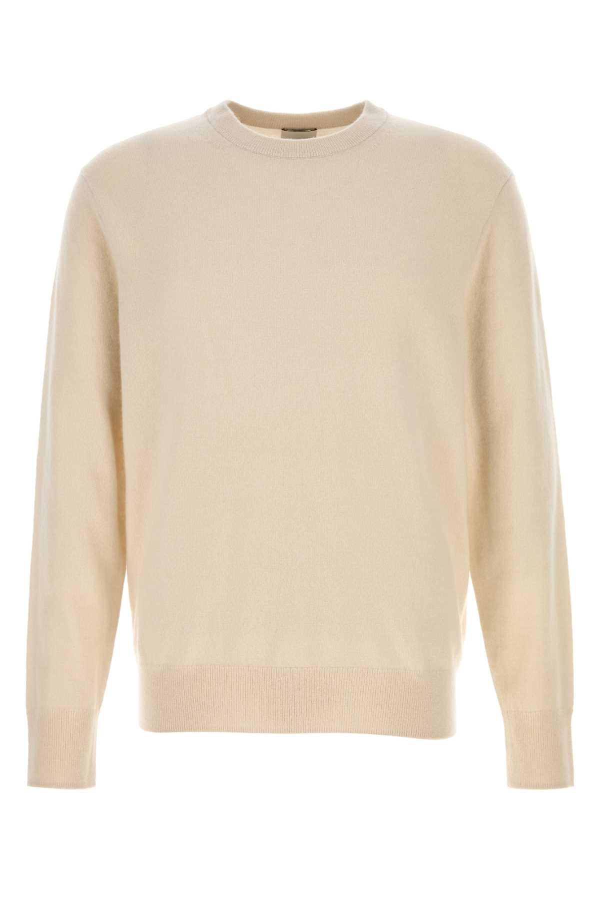 Calvin Klein Ivory Cashmere Blend Sweater In Neutral