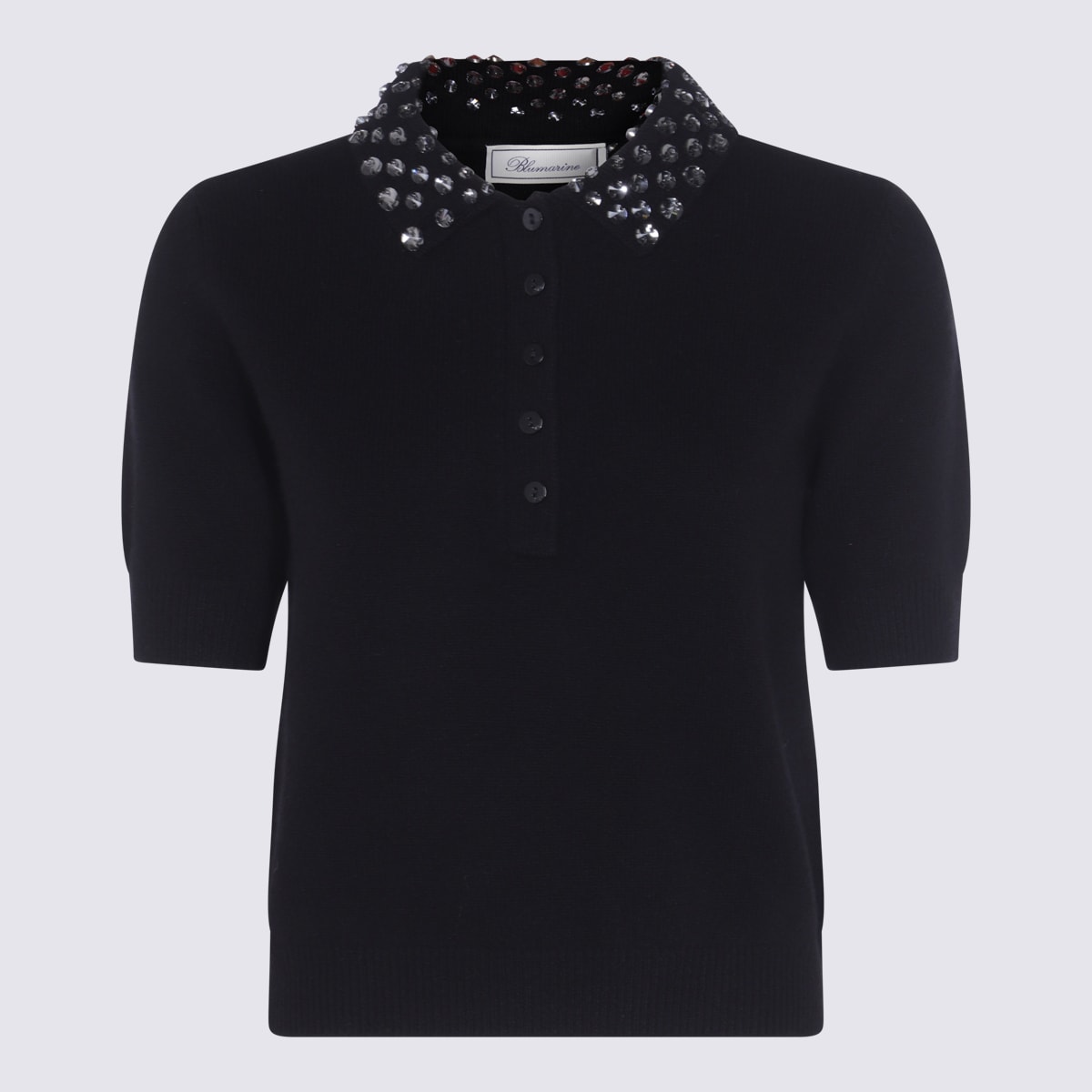 Black Wool Polo Shirt