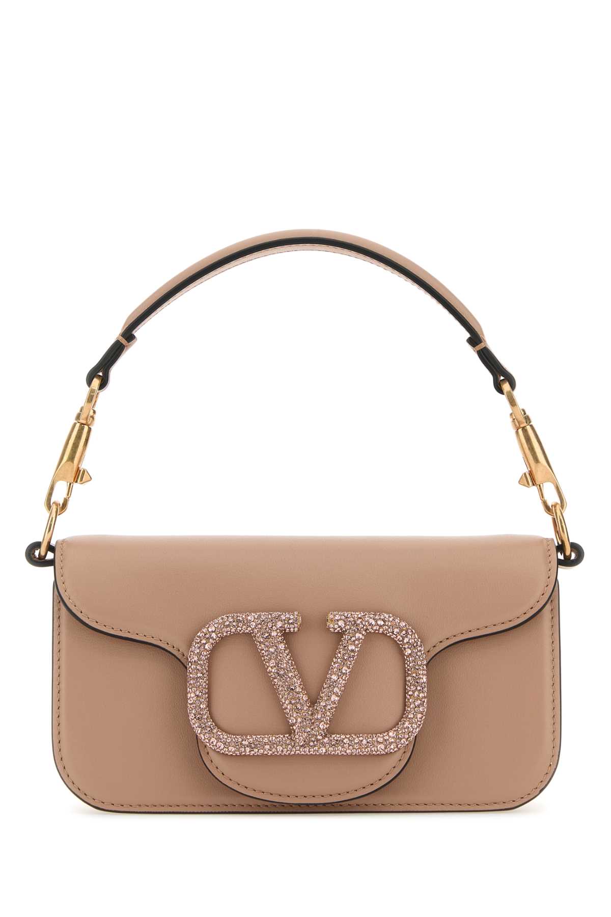 Valentino Garavani Powder Pink Leather Locã² Handbag In Rosecannellelightantiquerosevintage