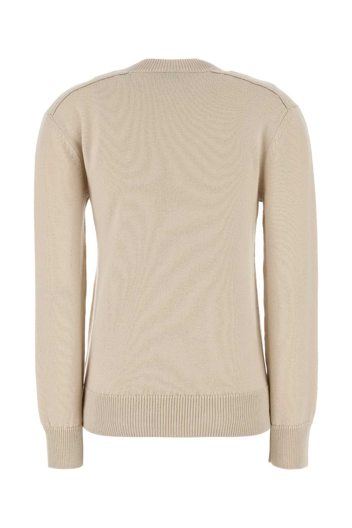Burberry Checkered Design Wool Jumper For Women In Nutmeg