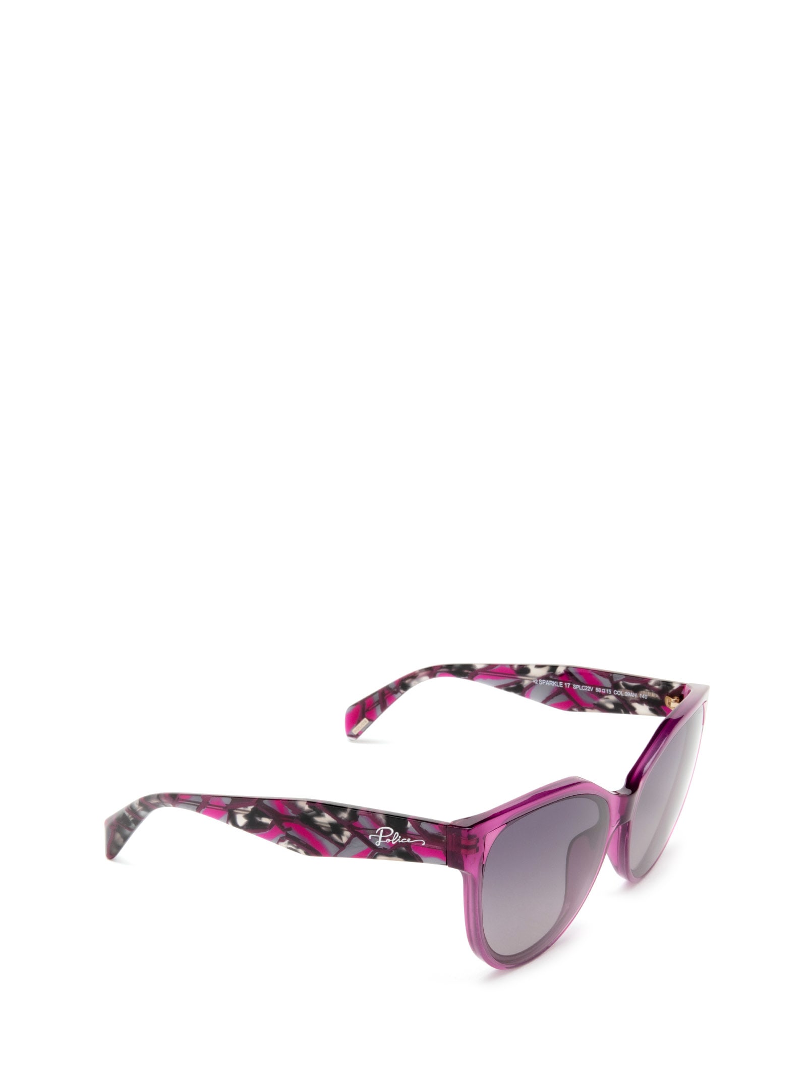 Shop Police Splc22e Transparent Pink Sunglasses