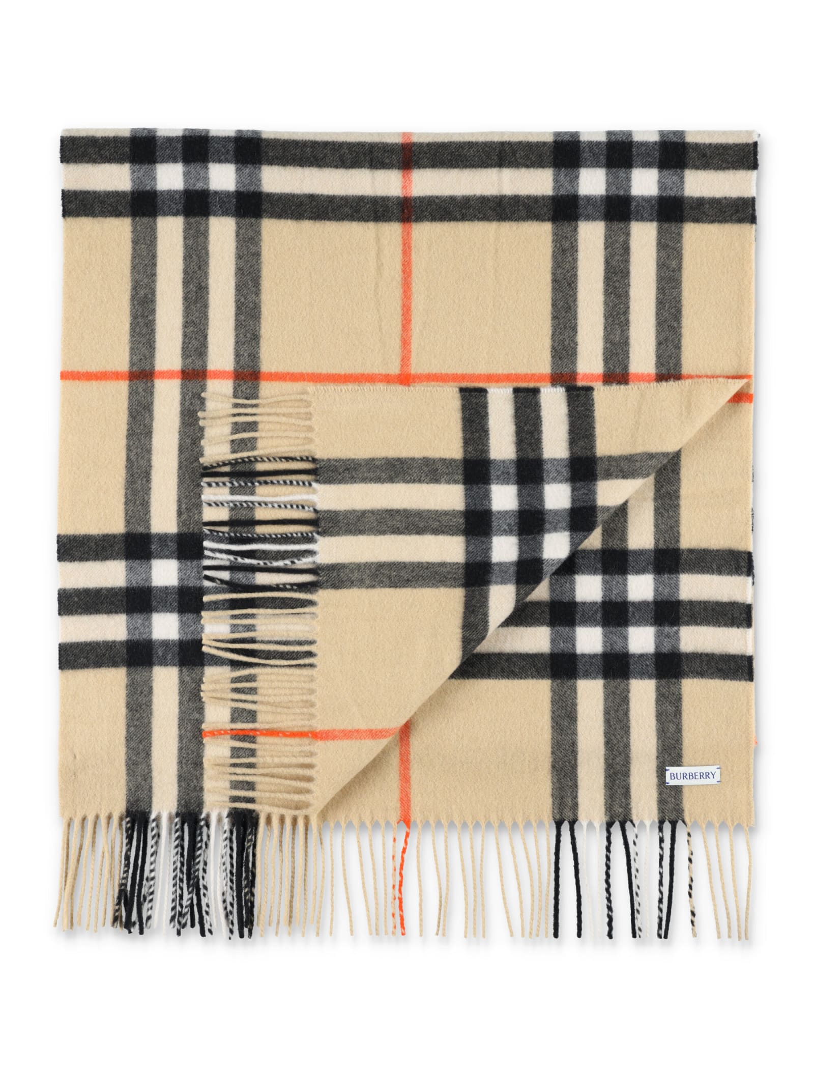 Shop Burberry Mu Washed Giant Check Scarf In Sand