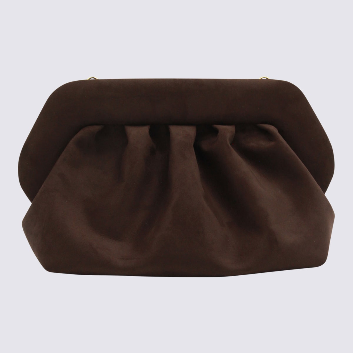 Themoirè Brown Vegan Bios Leather Clutches In Black