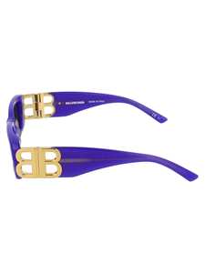 Shop Balenciaga Bb0096s Sunglasses In Violet Gold Grey