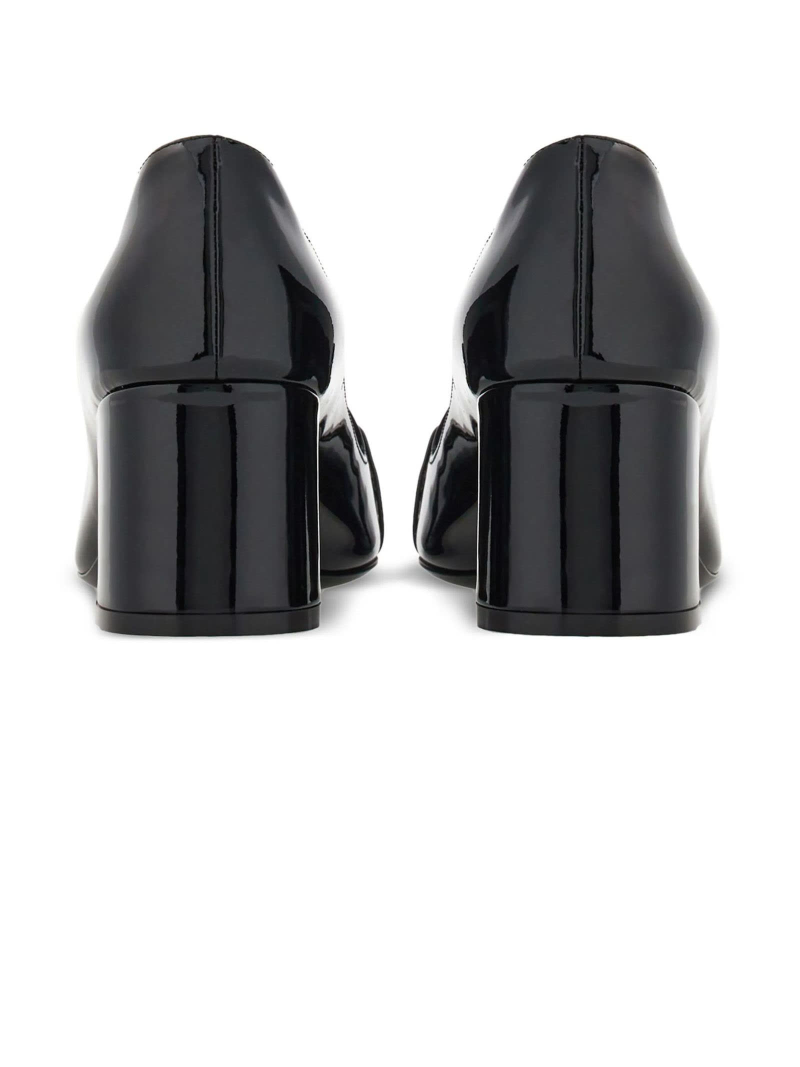 Shop Ferragamo Black Patent Lambskin Pumps