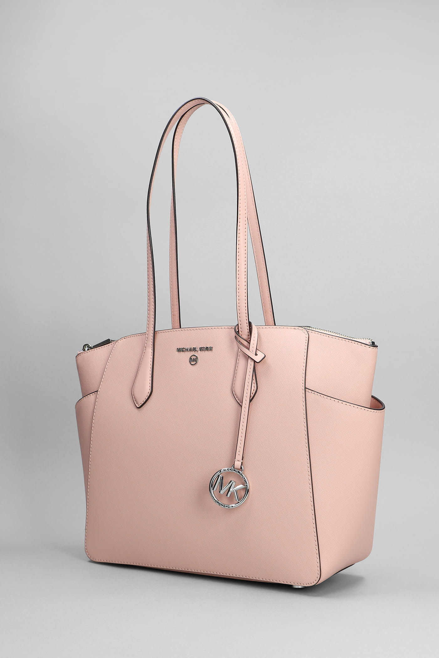 Michael Kors Marilyn Tote In Rose-pink Leather