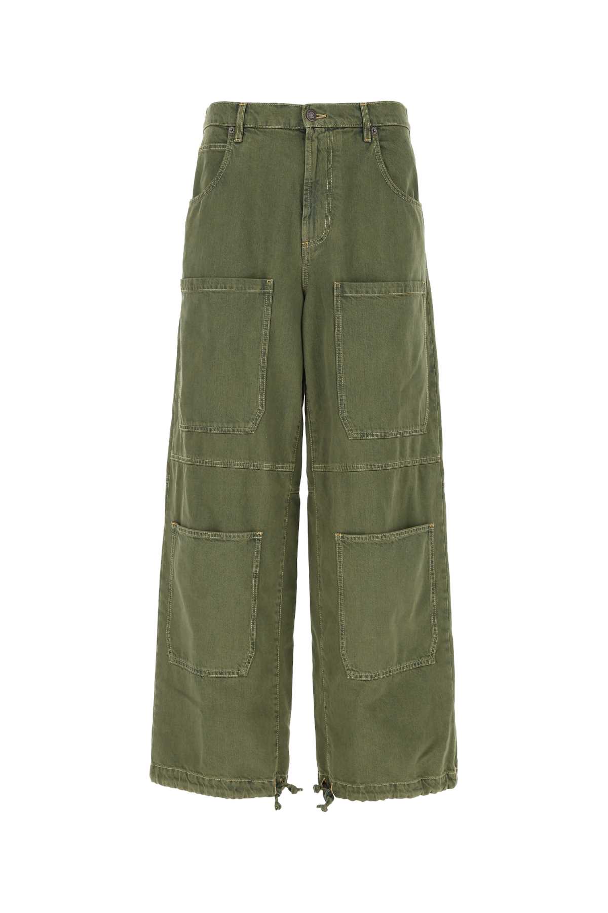 Army Green Denim Cargo Pant