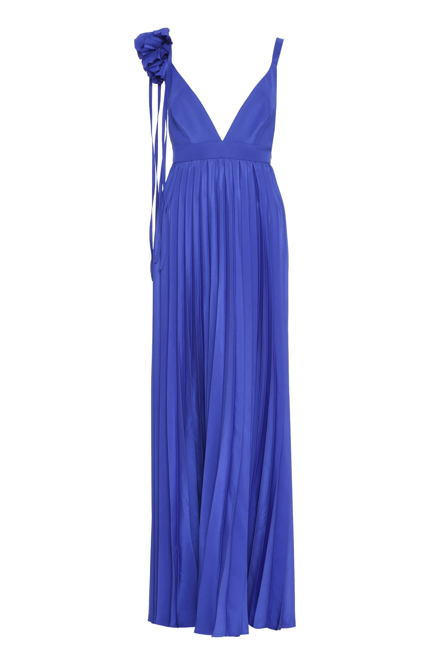 Shop P.a.r.o.s.h Pleated Dress In Blue
