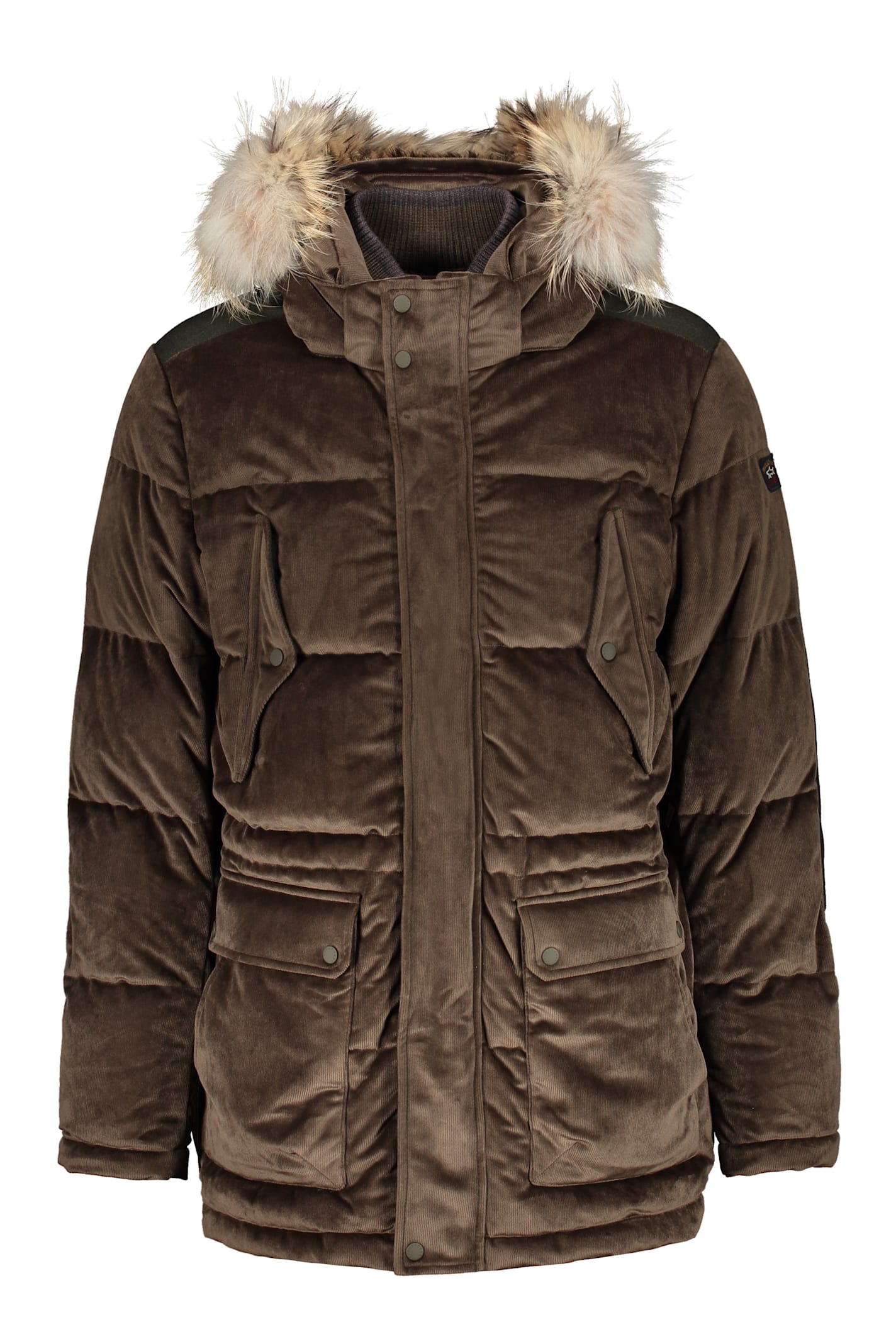 Zip And Snap Button Fastening Down Jacket