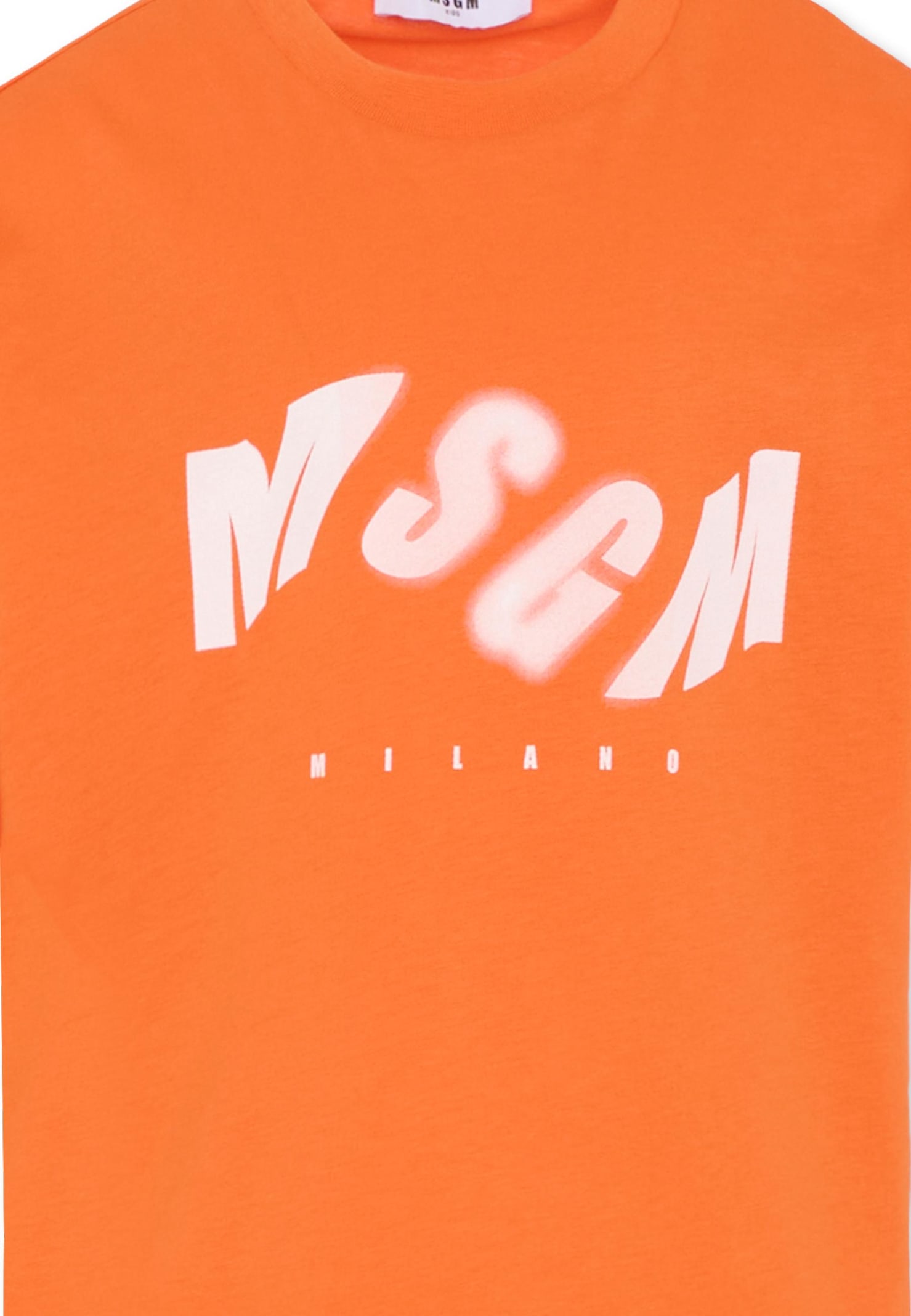 Msgm Orange T-shirt For Boy With Logo In Orange