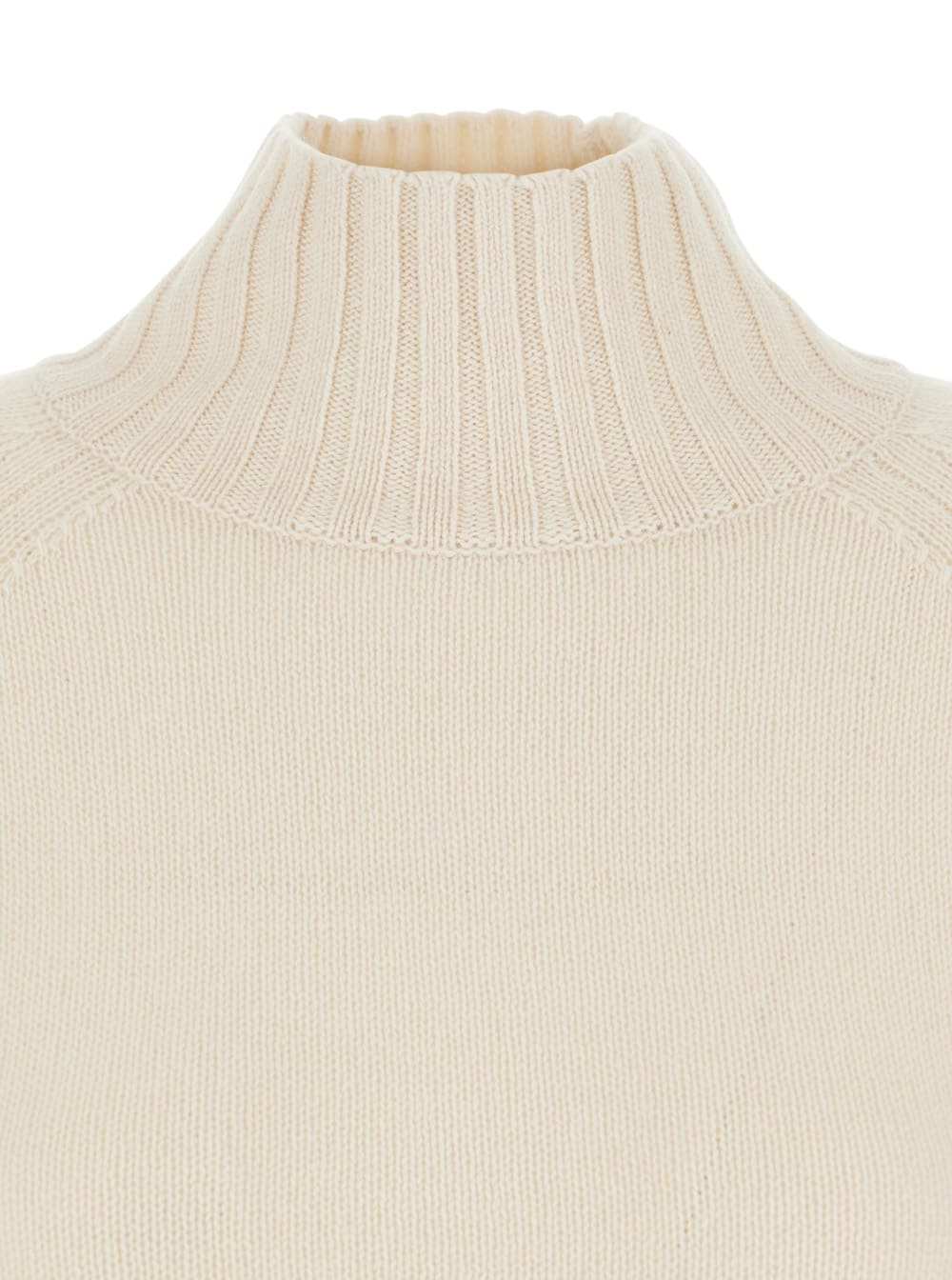 Allude Mockneck Cashmere Pull In White