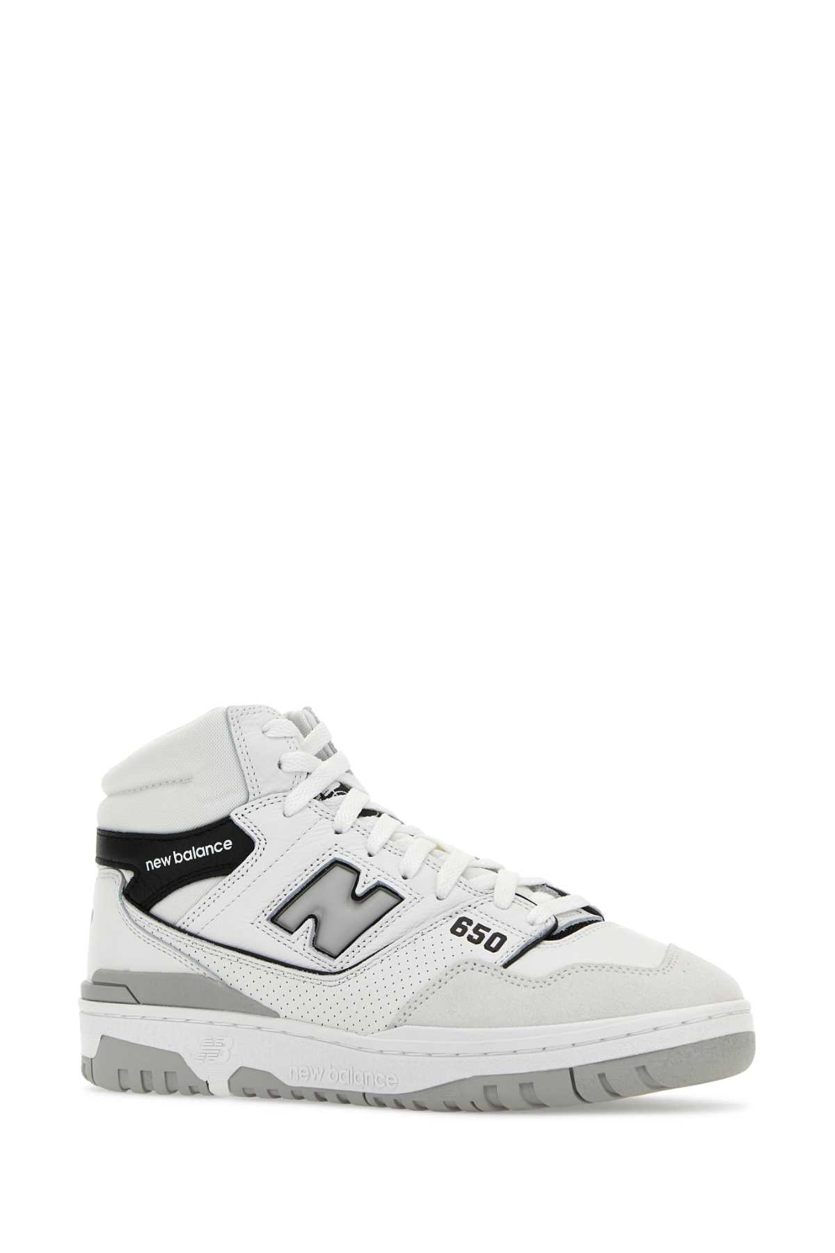 New Balance High-top Sneakers With Perforated Detailing In White